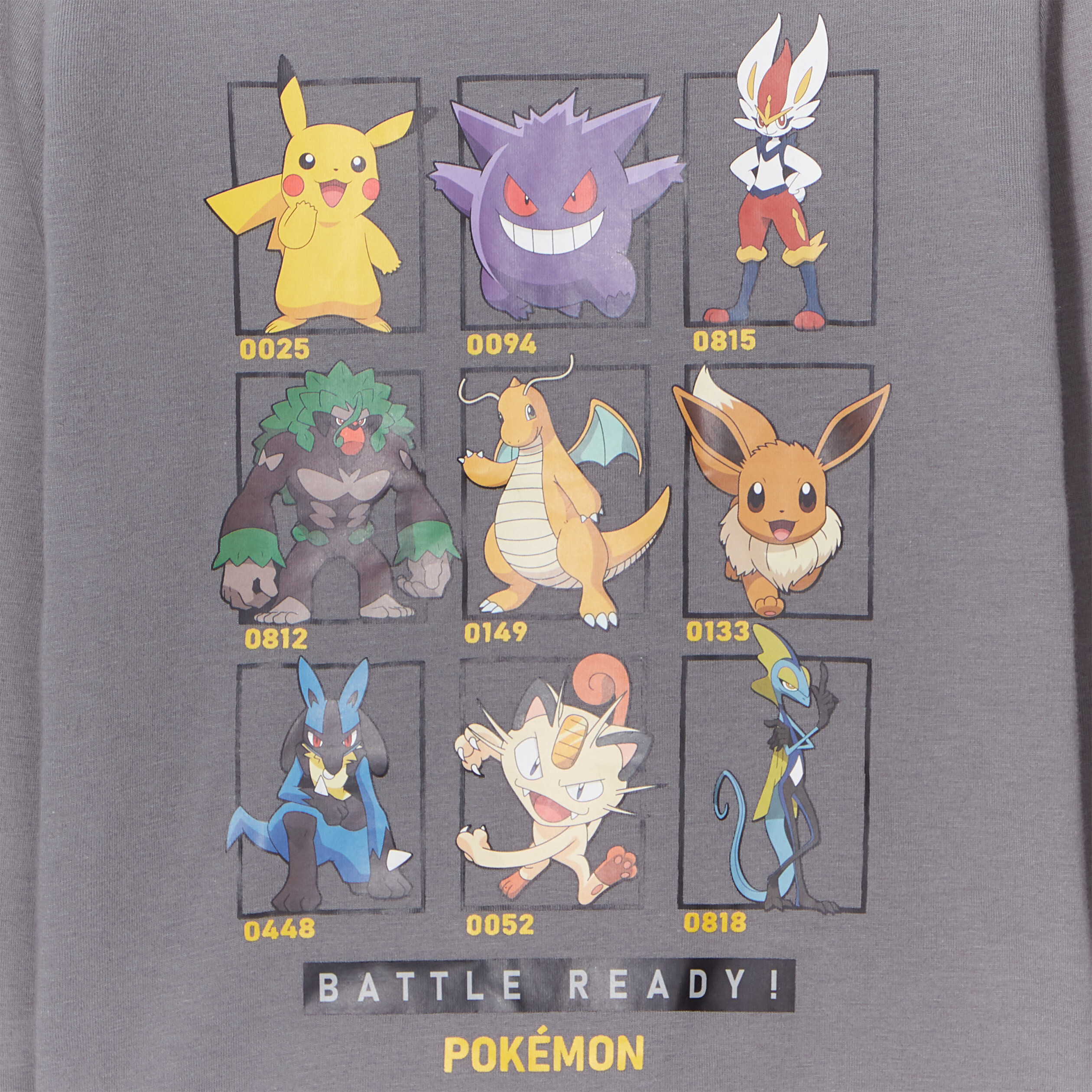 t shirt coton manches longues pokemon gris garcon T-shirt coton manches longues Pokémon gris garçon