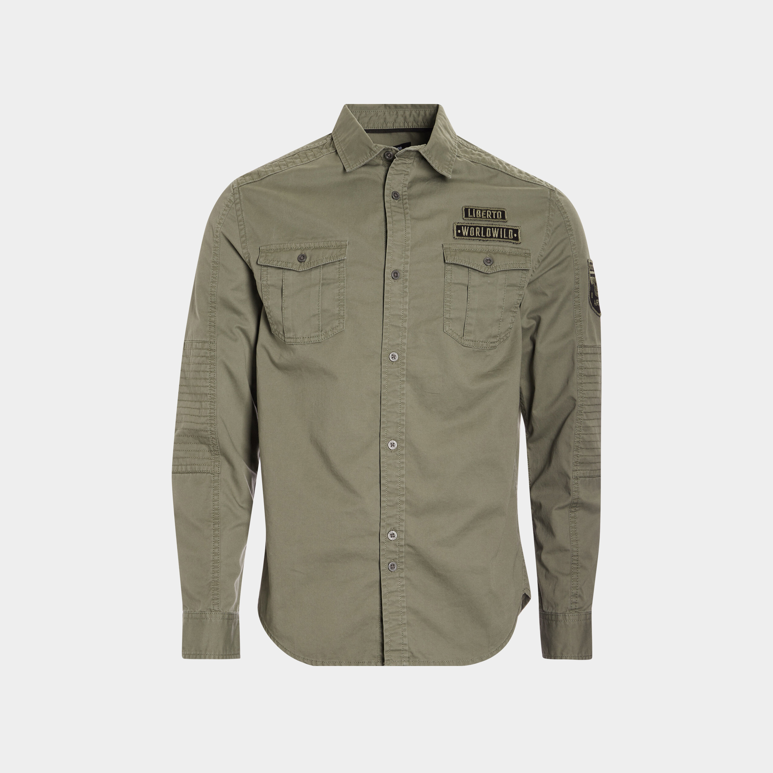chemise coton manches longues vert kaki homme Chemise coton manches longues vert kaki homme