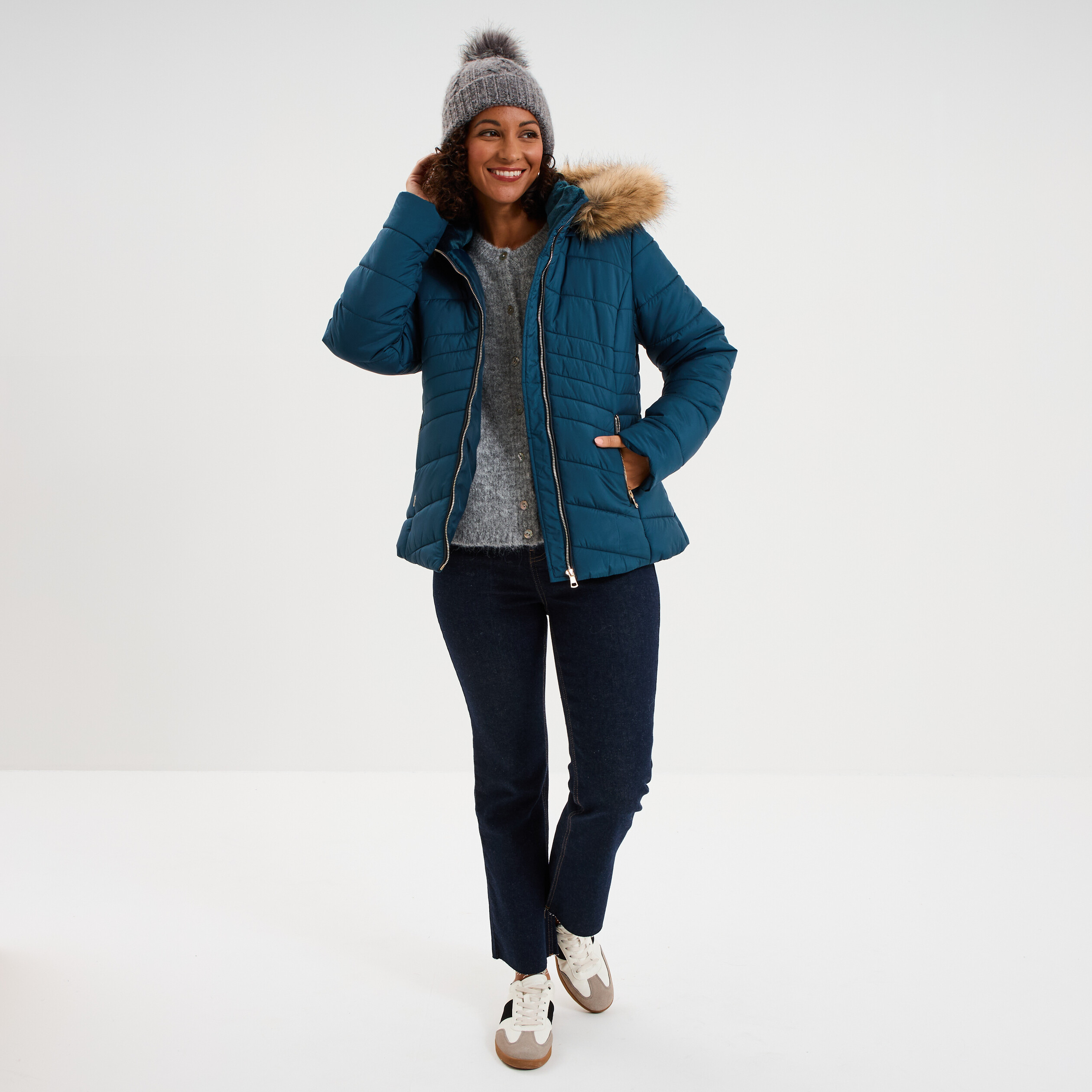 doudoune femme bleu canard