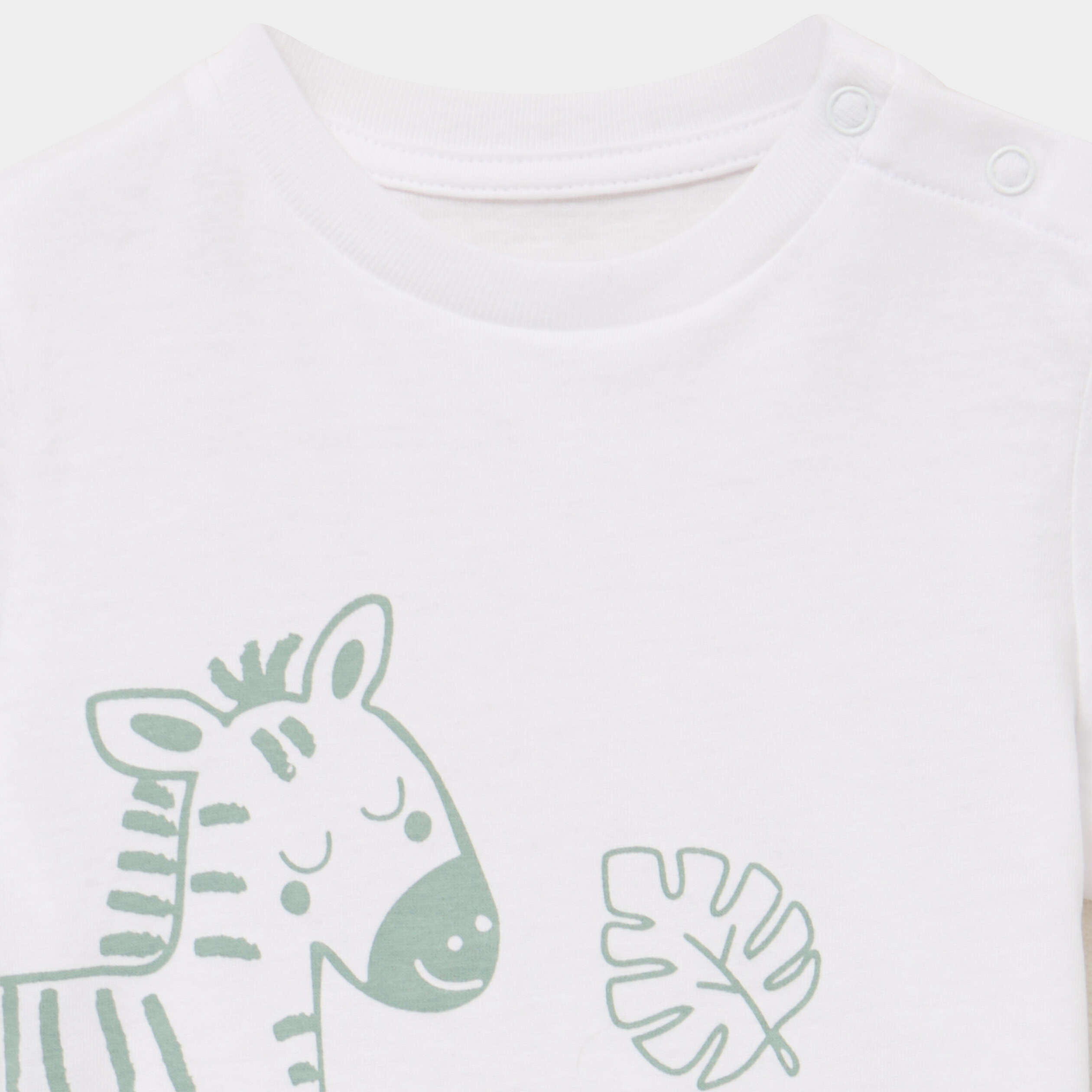 T-shirt &eacute;paule boutonn&eacute;e coton blanc b&eacute;b&eacute; gar&ccedil;on