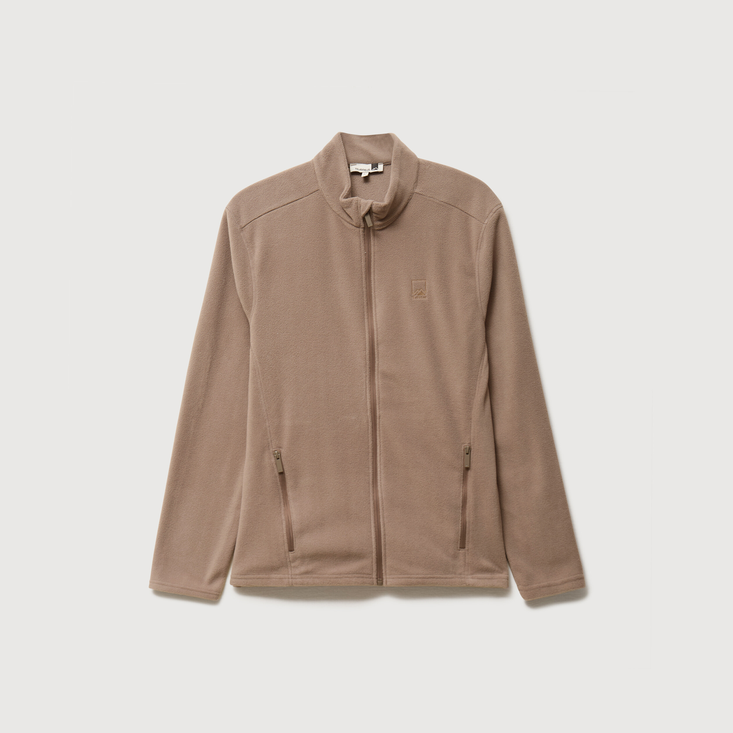 Gilet polaire zipp&eacute; manches longues gris homme