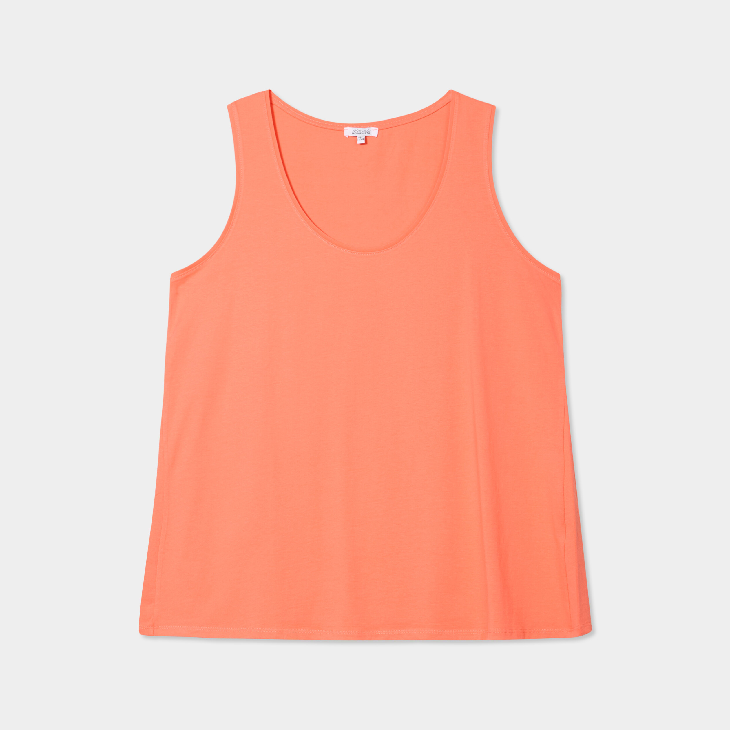 Débardeur ajusté sans manches coton rose corail femme grande taille