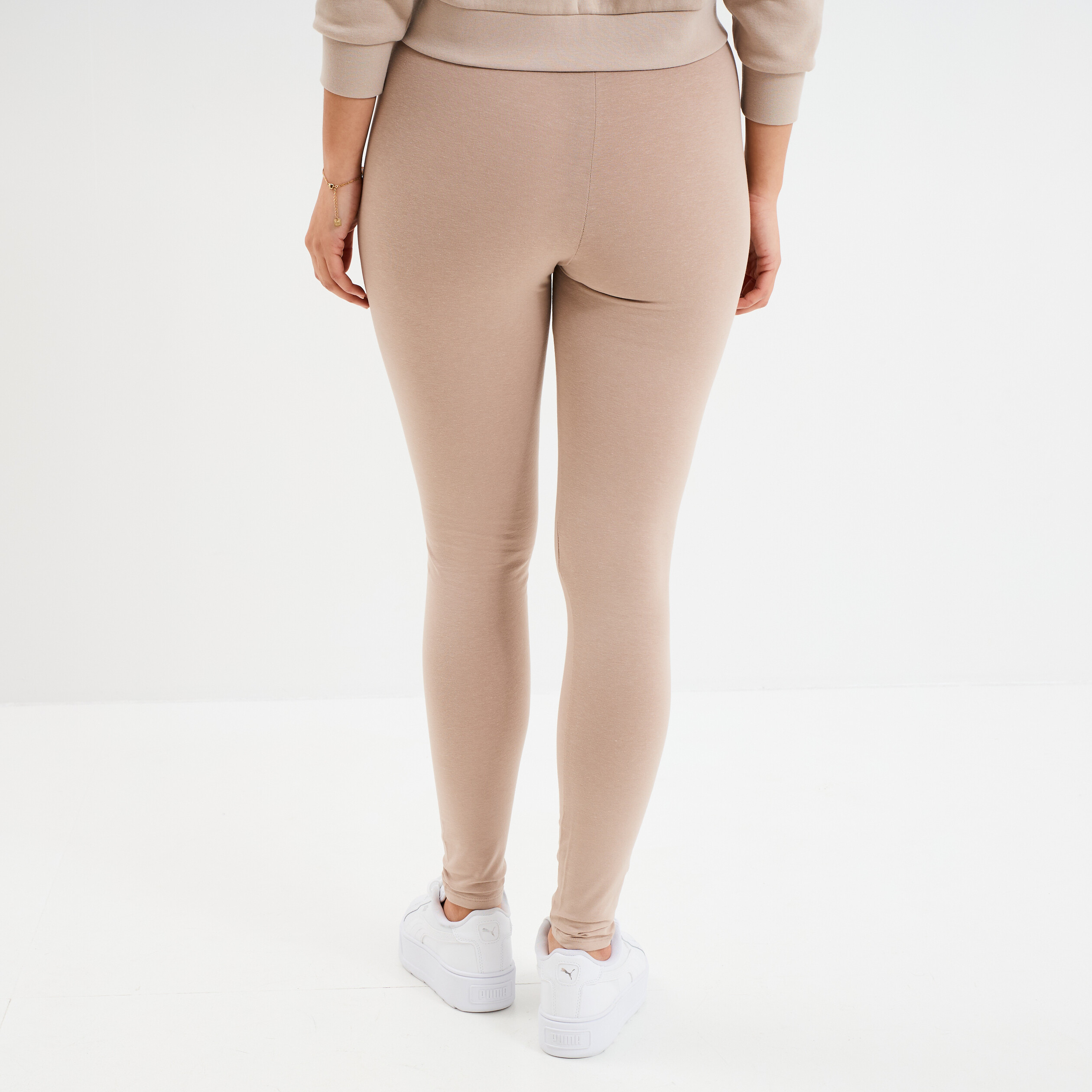 Legging taille haute sable femme