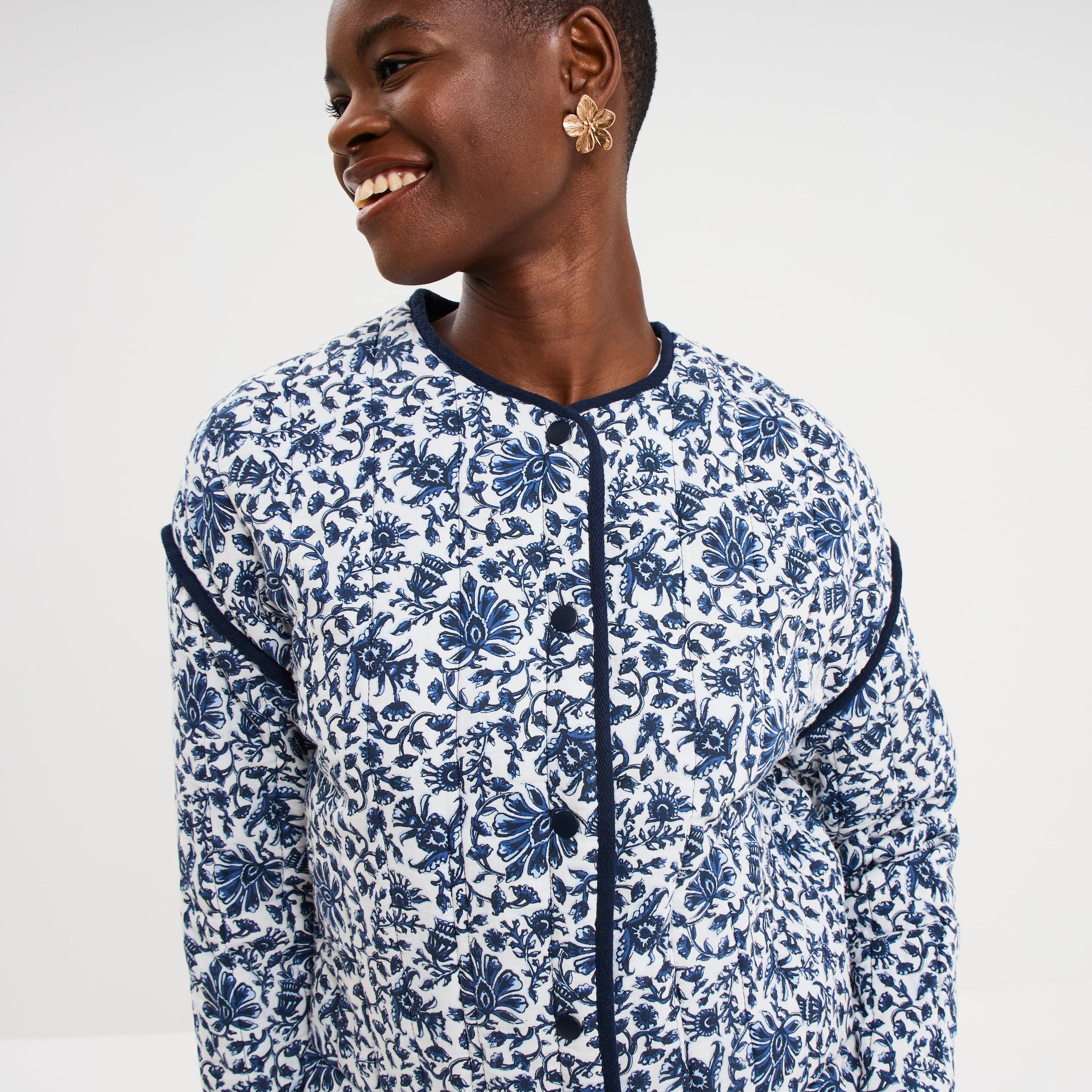 Veste manches longues matelass&eacute;e blanc femme