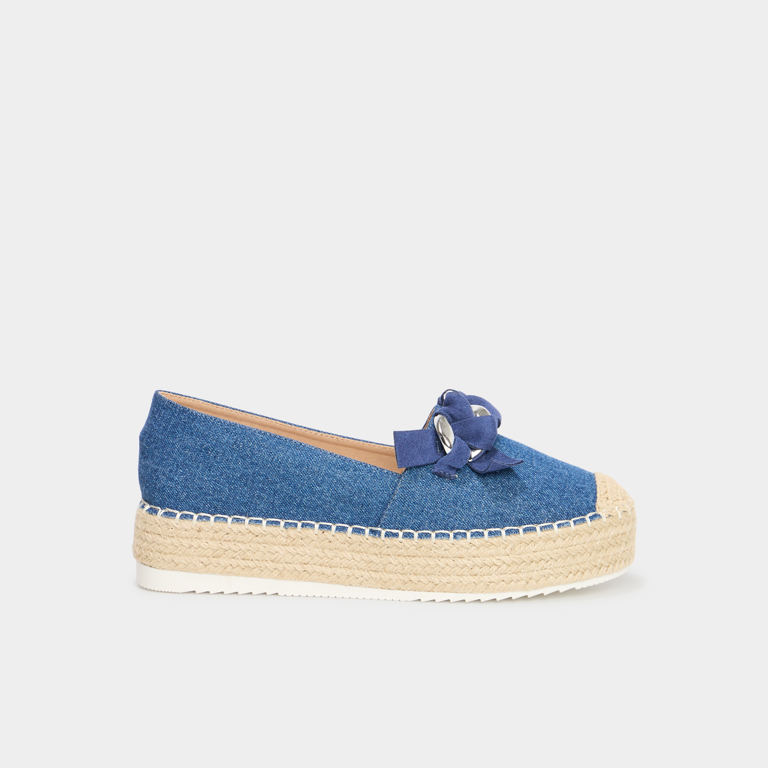 Espadrilles plateformes &agrave; boucle Liberto bleu femme