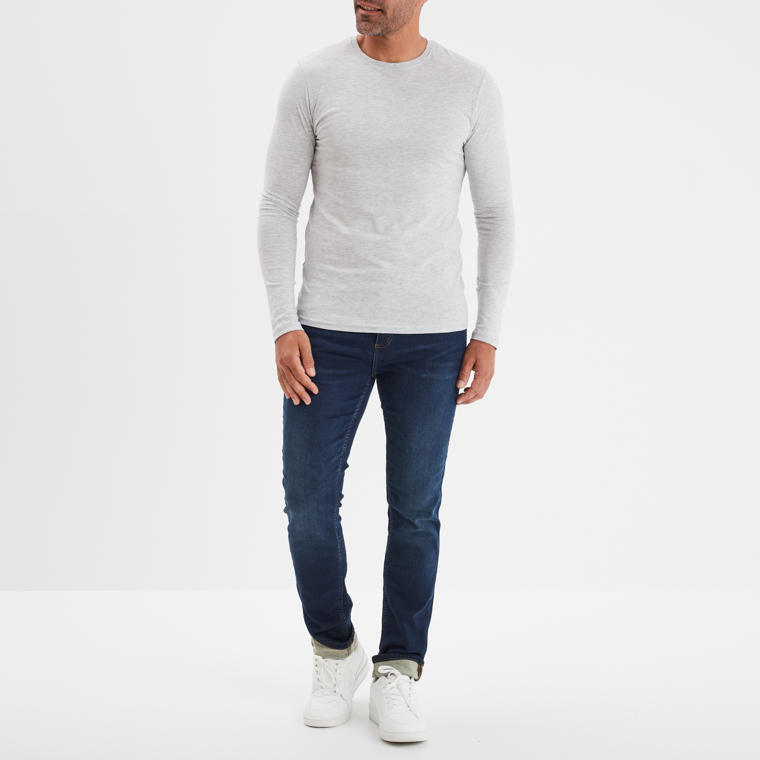 t shirt manches longues gris homme T-shirt manches longues gris homme