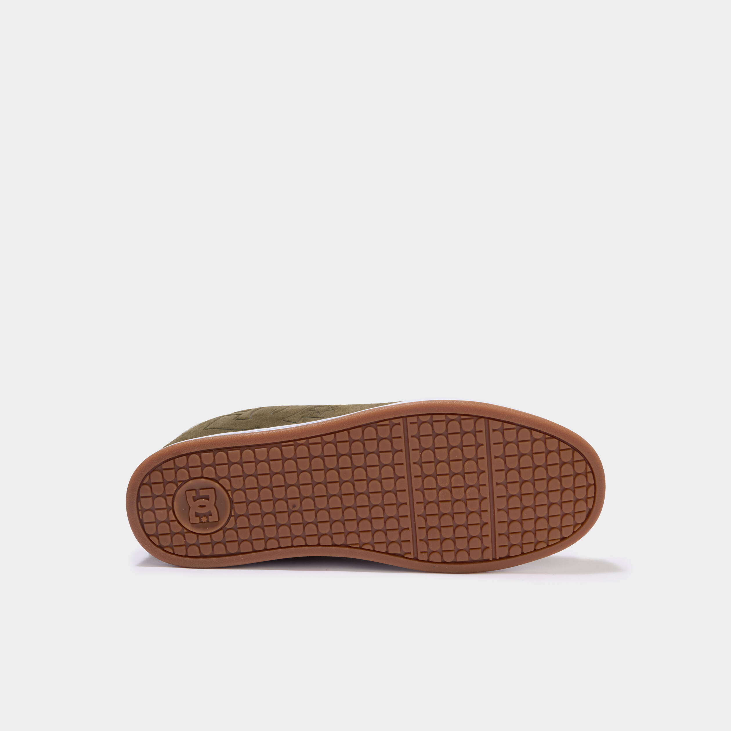 Tennis basses en cuir &agrave; lacets vert kaki homme
