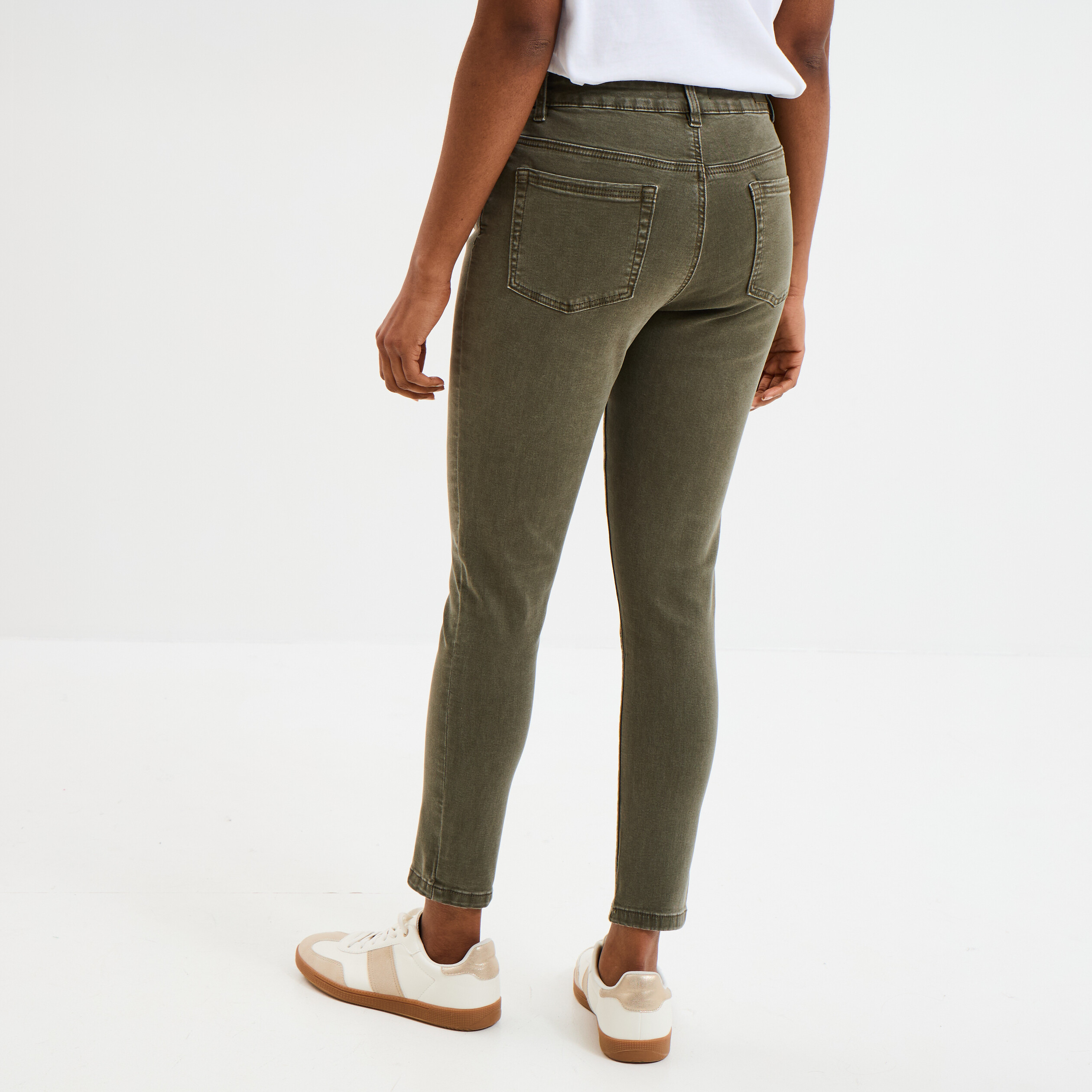 jeans skinny 78eme coton liberto vert kaki femme Jeans skinny 7/8ème coton Liberto vert kaki femme