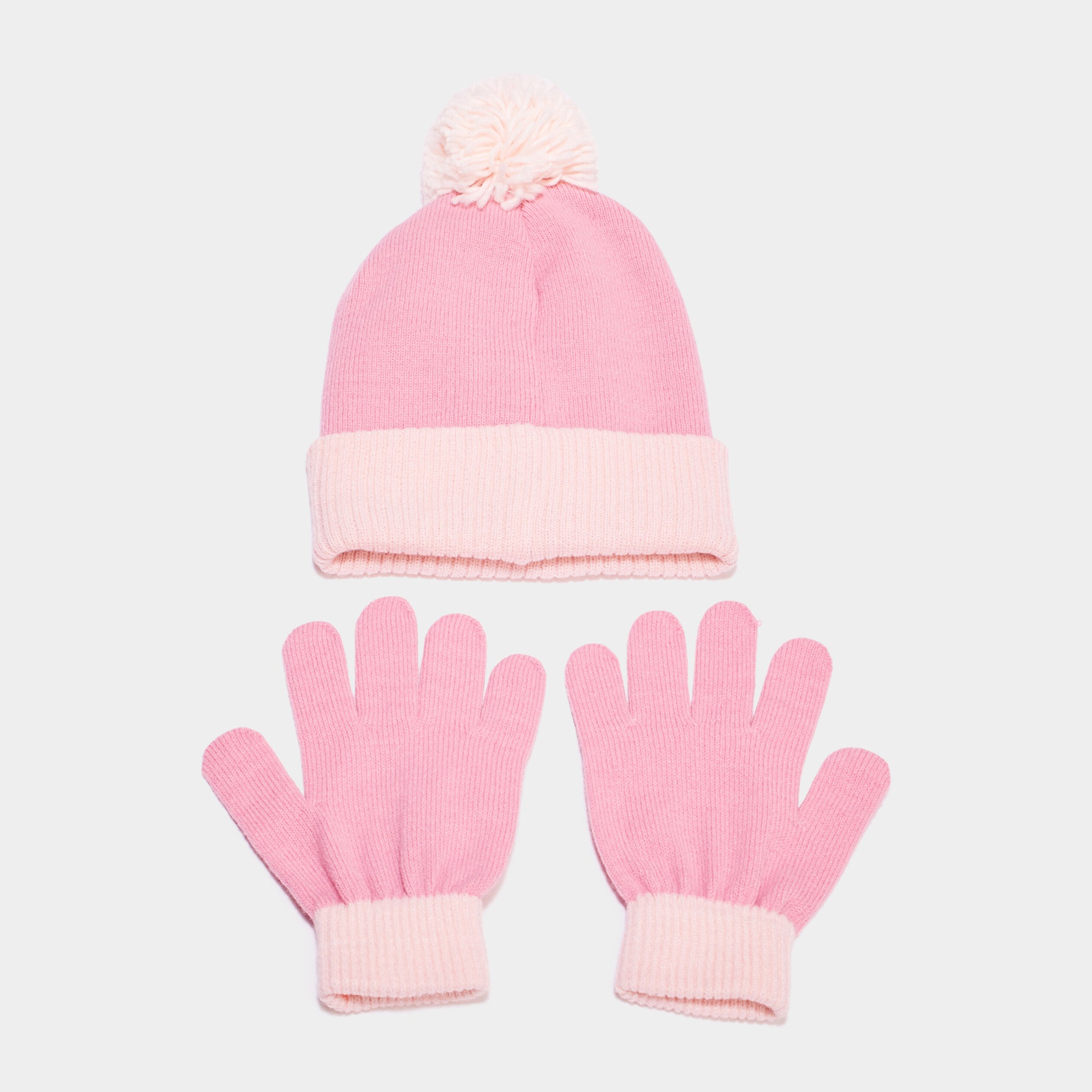 ensemble bonnet a pompom et gants stitch rose fille Ensemble bonnet à pompom et gants Stitch rose fille