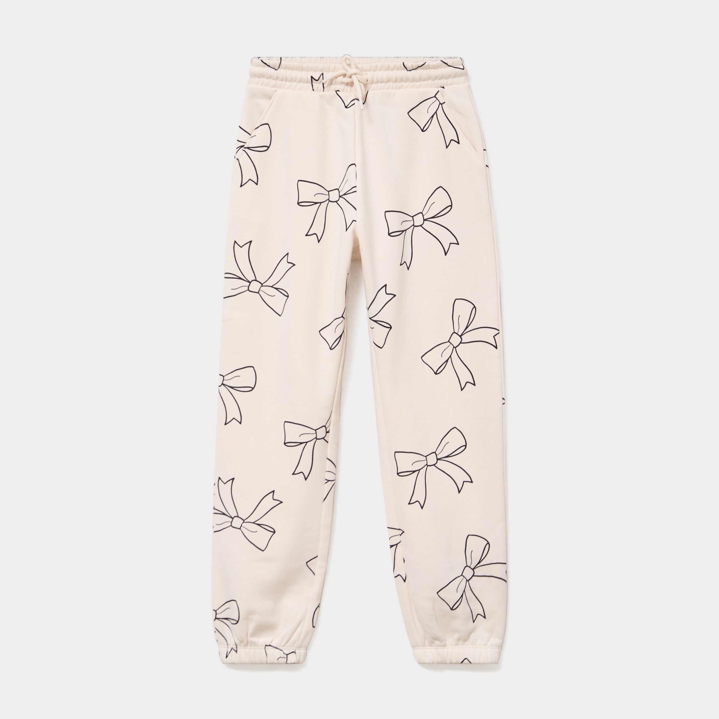 Pantalon de jogging molleton beige fille