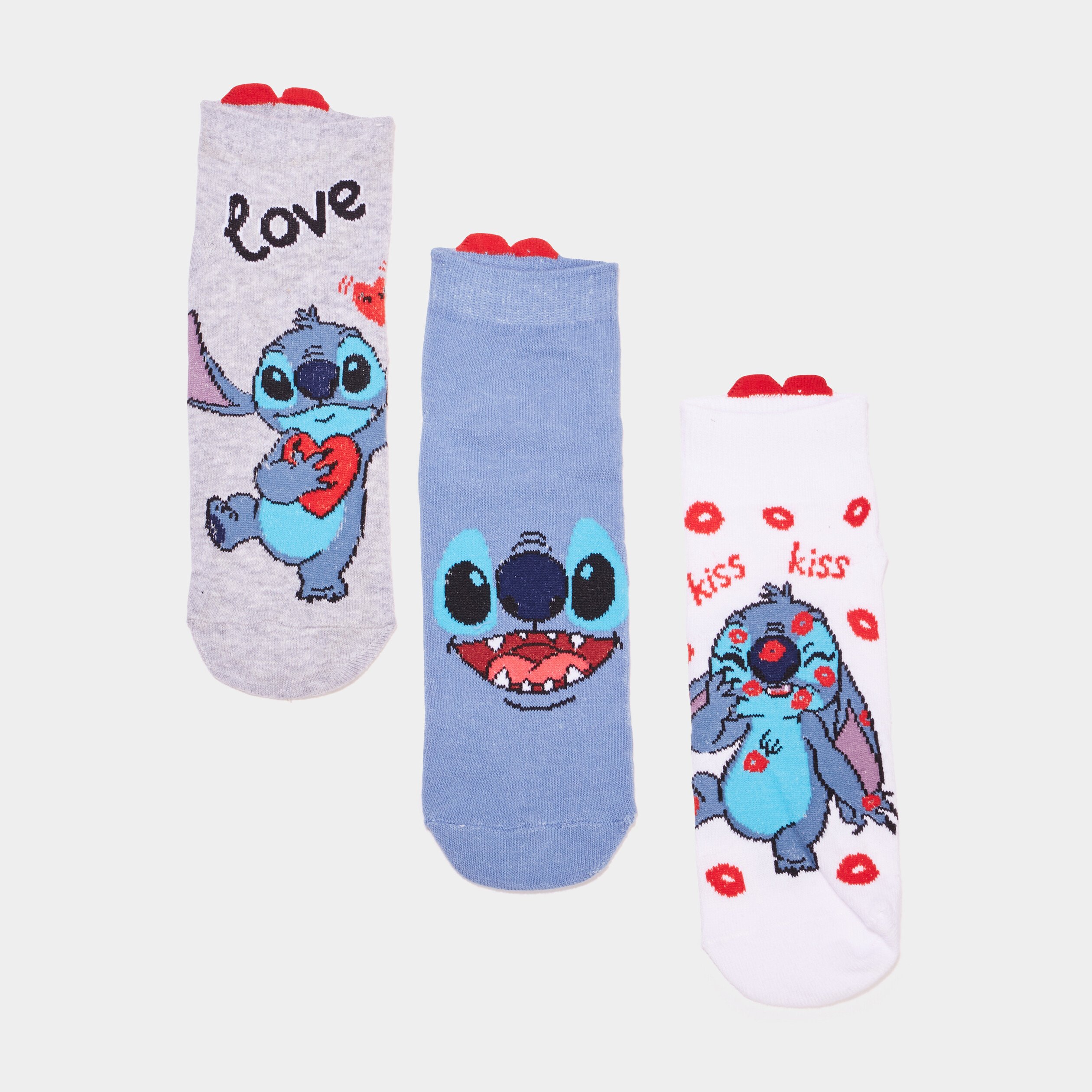 lot 3 paires chaussettes stitch gris femme Lot 3 paires chaussettes Stitch gris femme