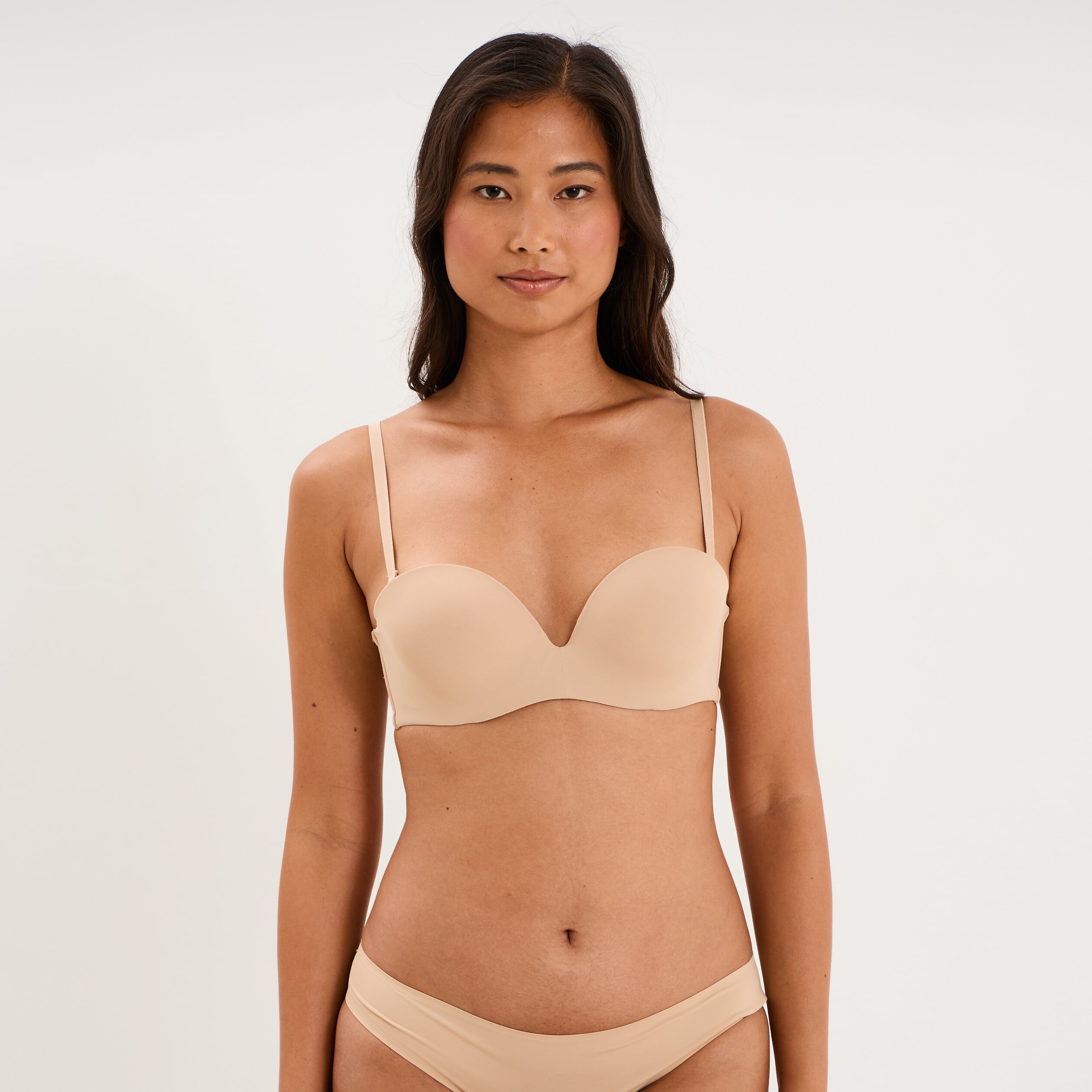 Soutien-gorge bandeau multiposition beige femme