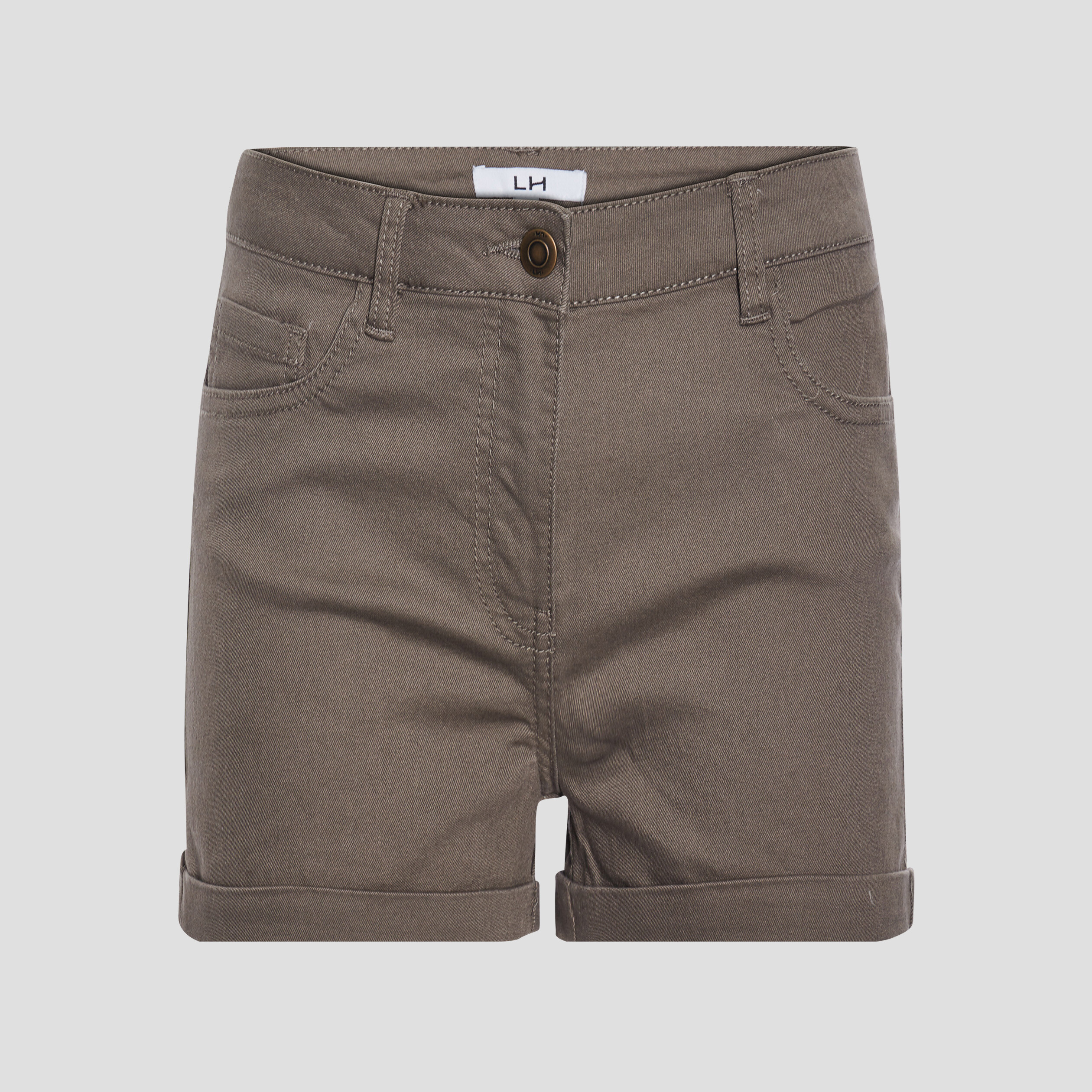 short droit a revers vert kaki femme Short droit à revers vert kaki femme