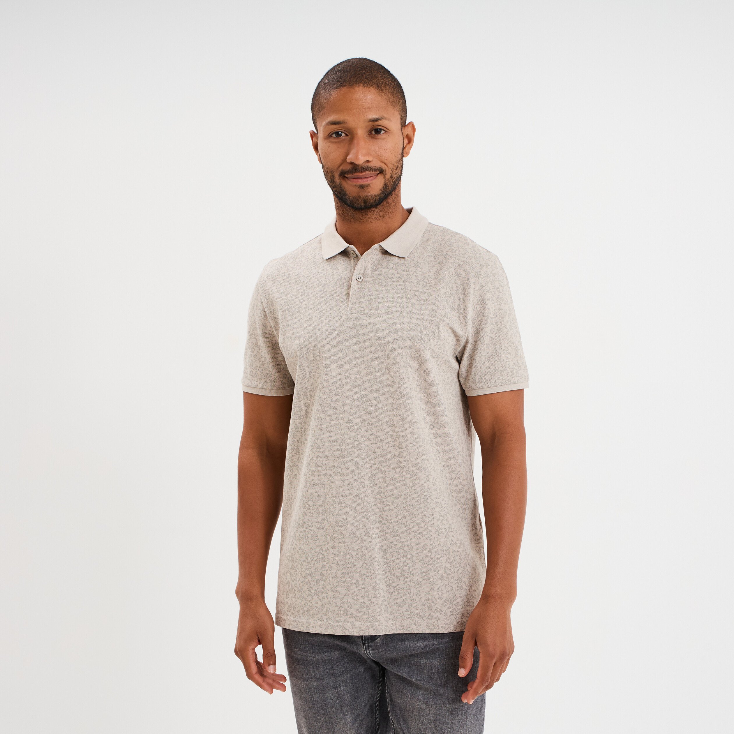 polo droit manches courtes coton gris homme Polo droit manches courtes coton gris homme