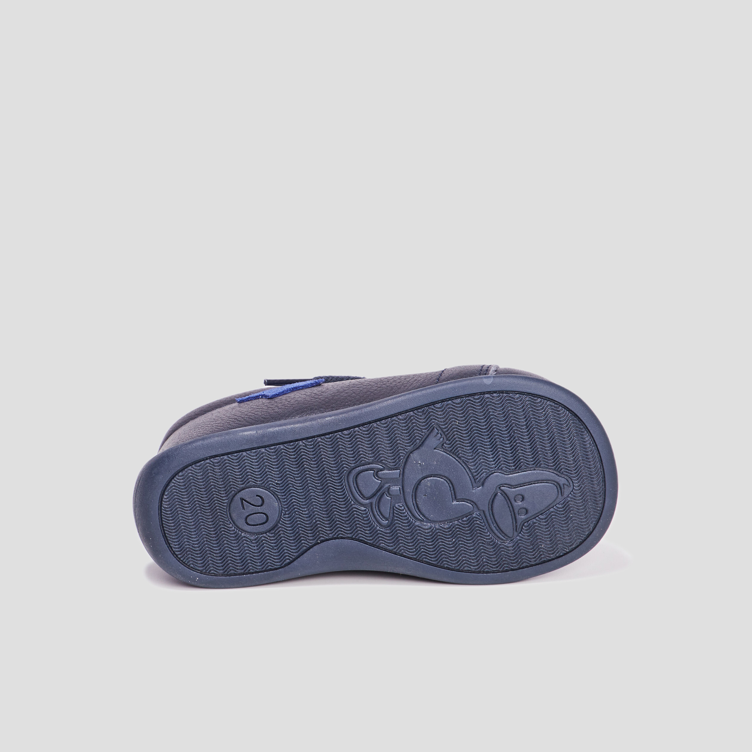 Bottillons à lacets en cuir bleu marine bébé garçon