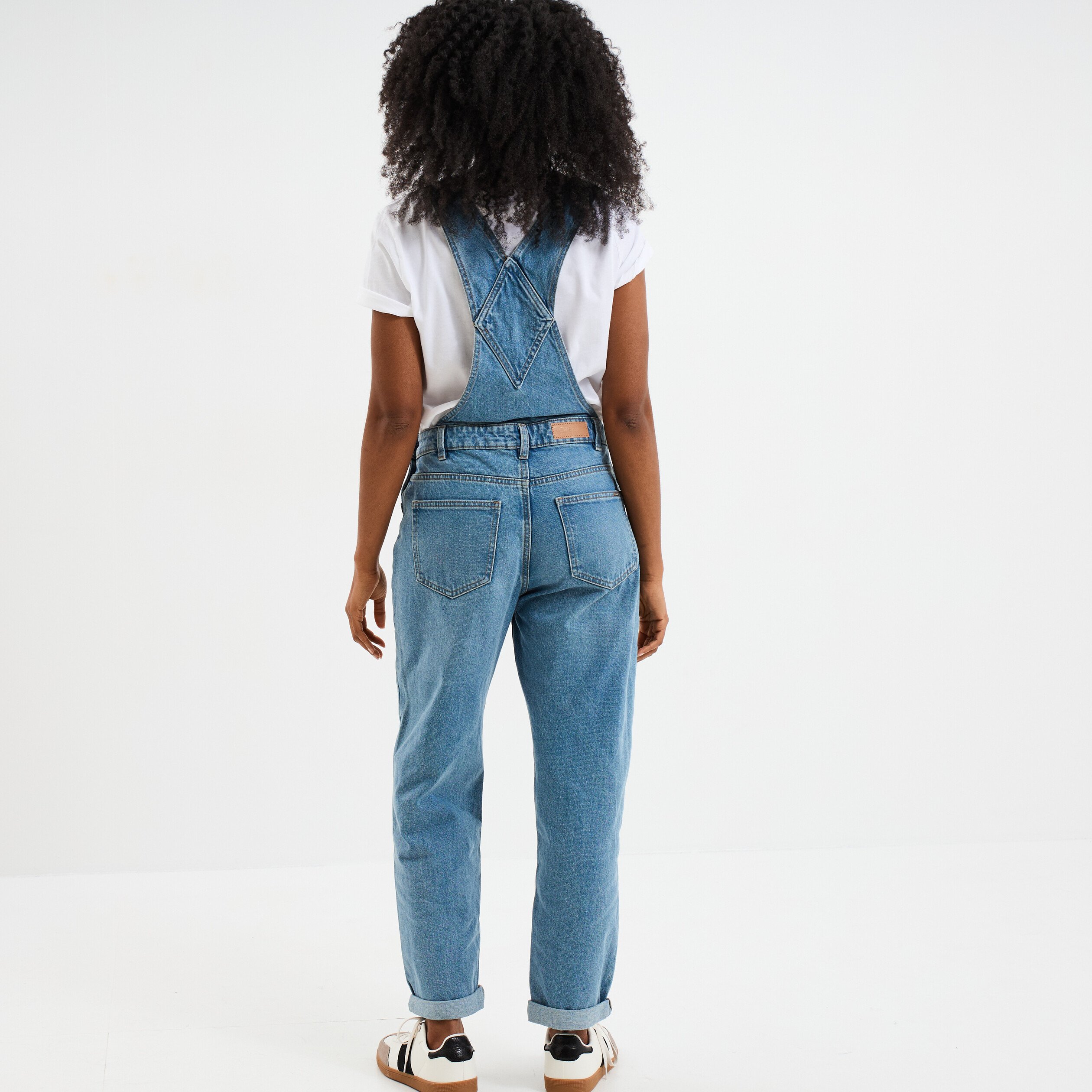 salopette en jean mom boutonnee denim double stone femme Salopette en jean mom boutonnée denim double stone femme