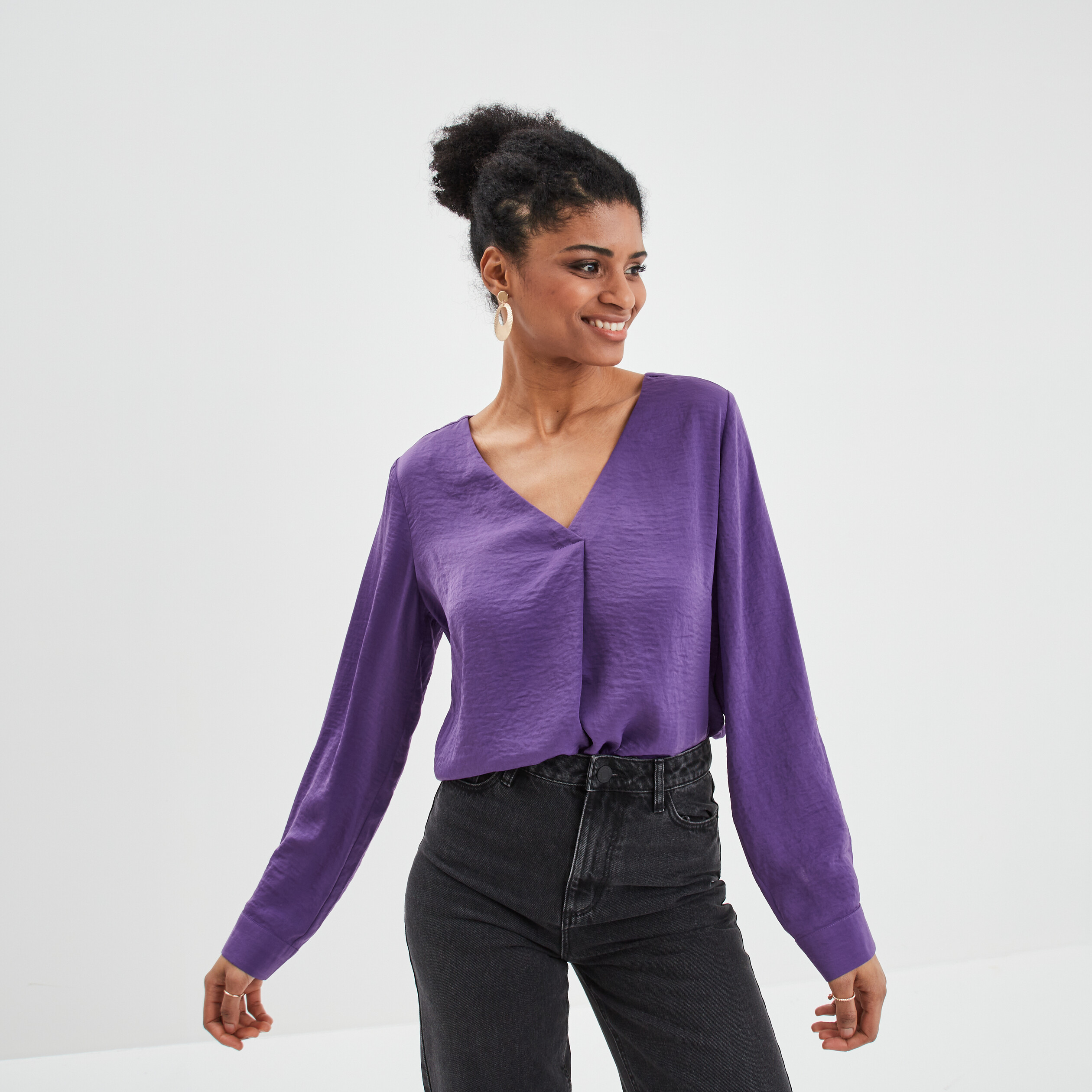 Blouse mauve femme clearance