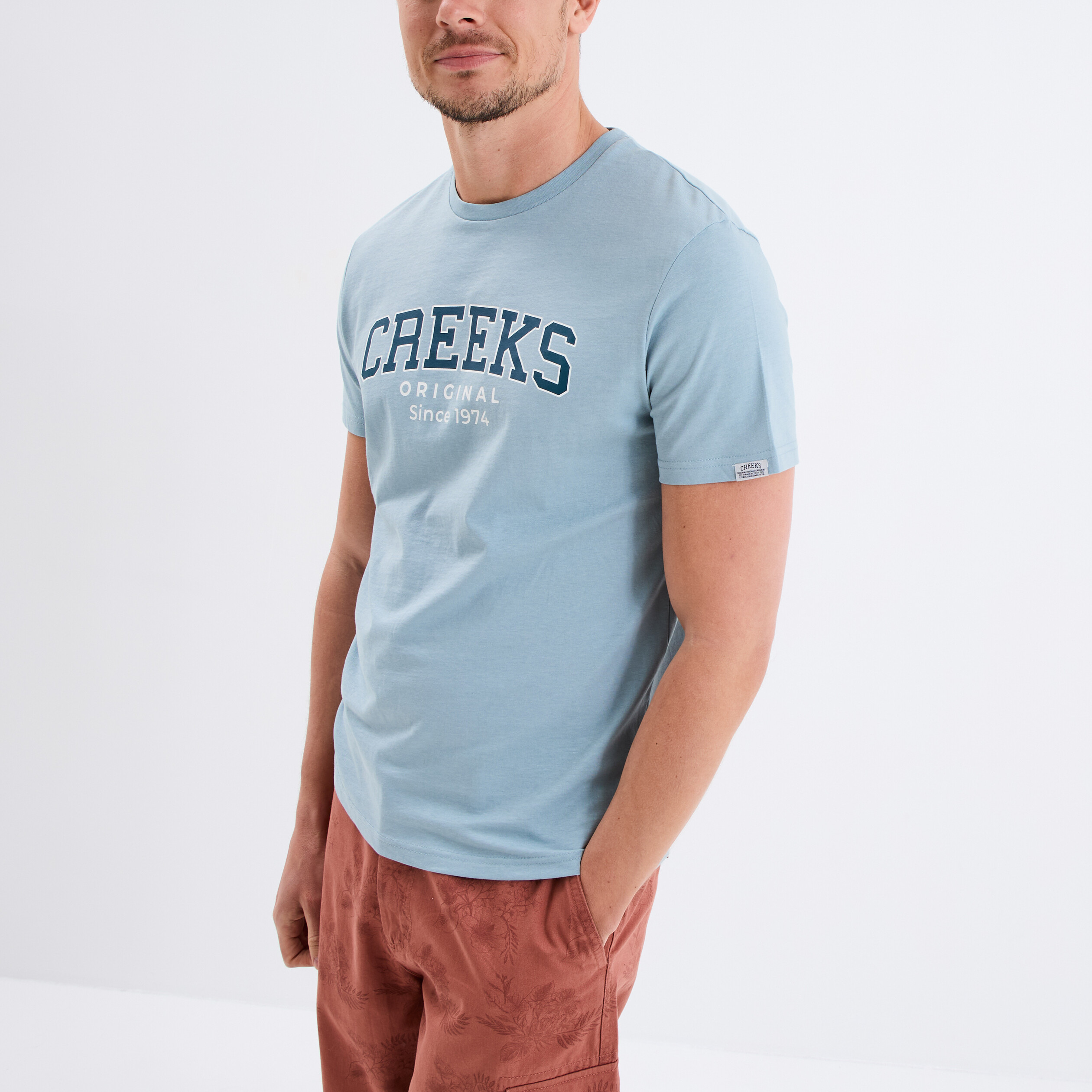 t shirt manches courtes coton gris homme T-shirt manches courtes coton gris homme