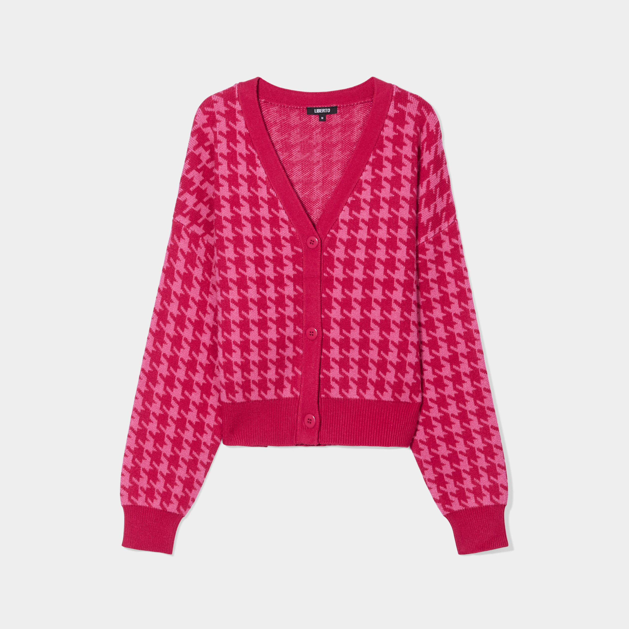 Gilet col en V boutonné Liberto rouge femme