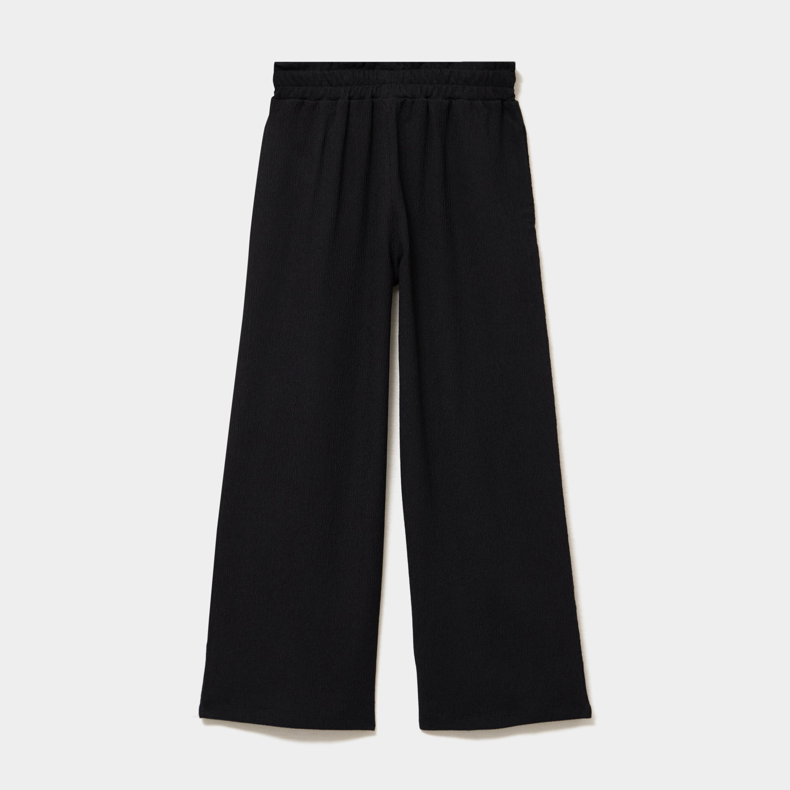 Pantalon droit taille &eacute;lastiqu&eacute;e noir fille