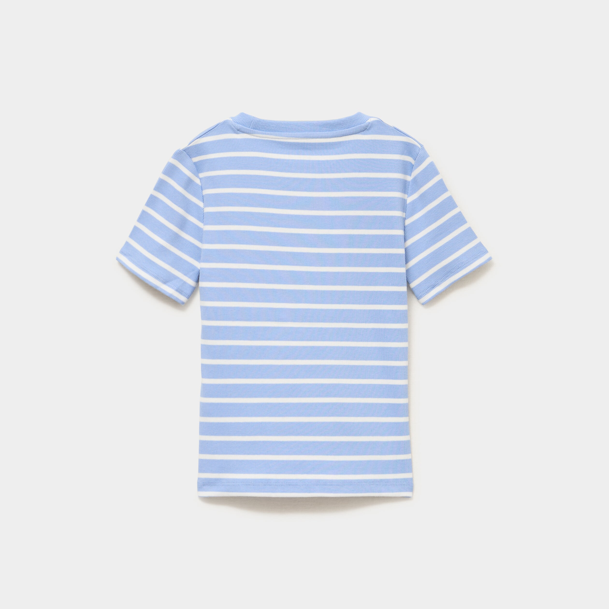 T-shirt marini&egrave;re manches courtes bleu pastel fille