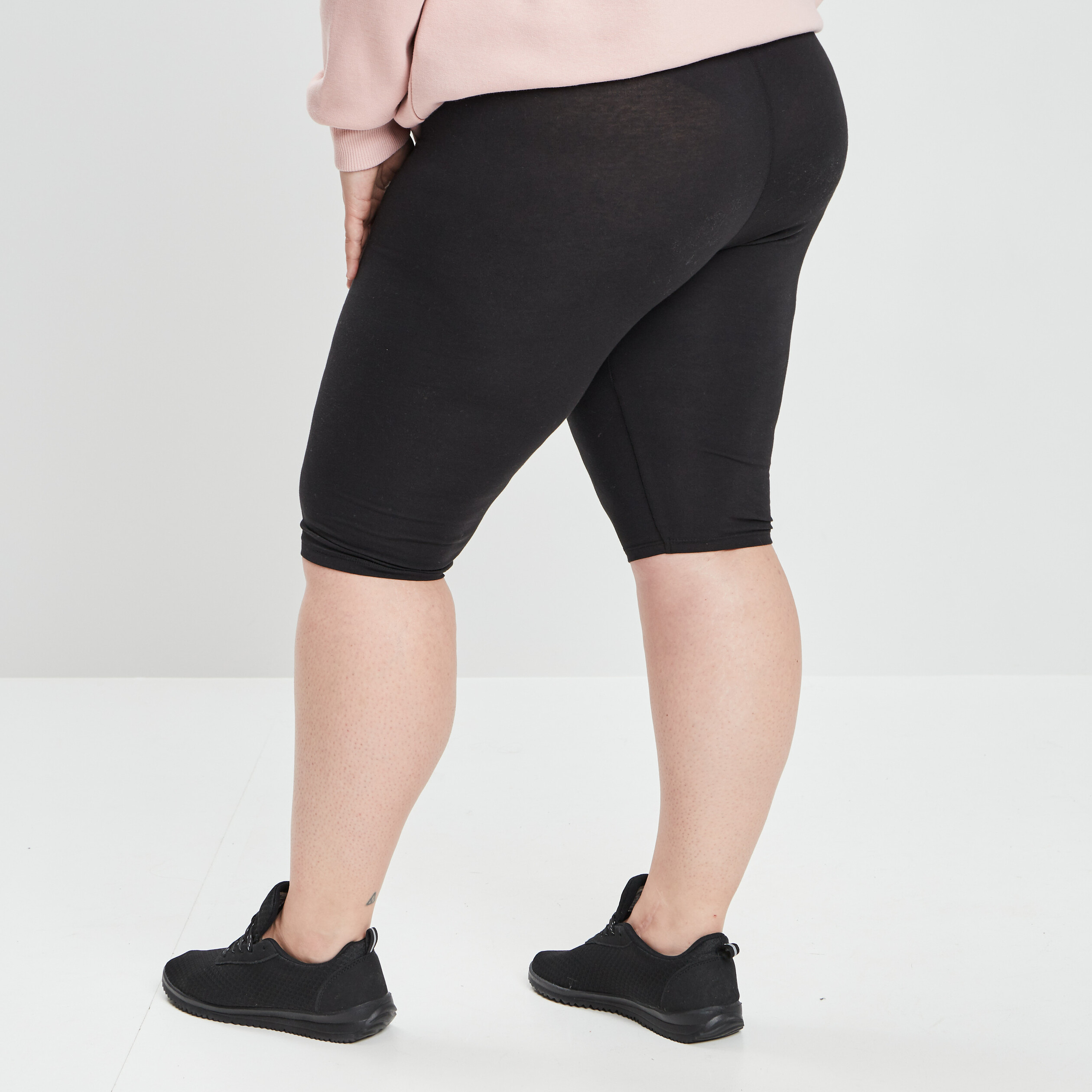 Short cycliste coton noir femme grande taille