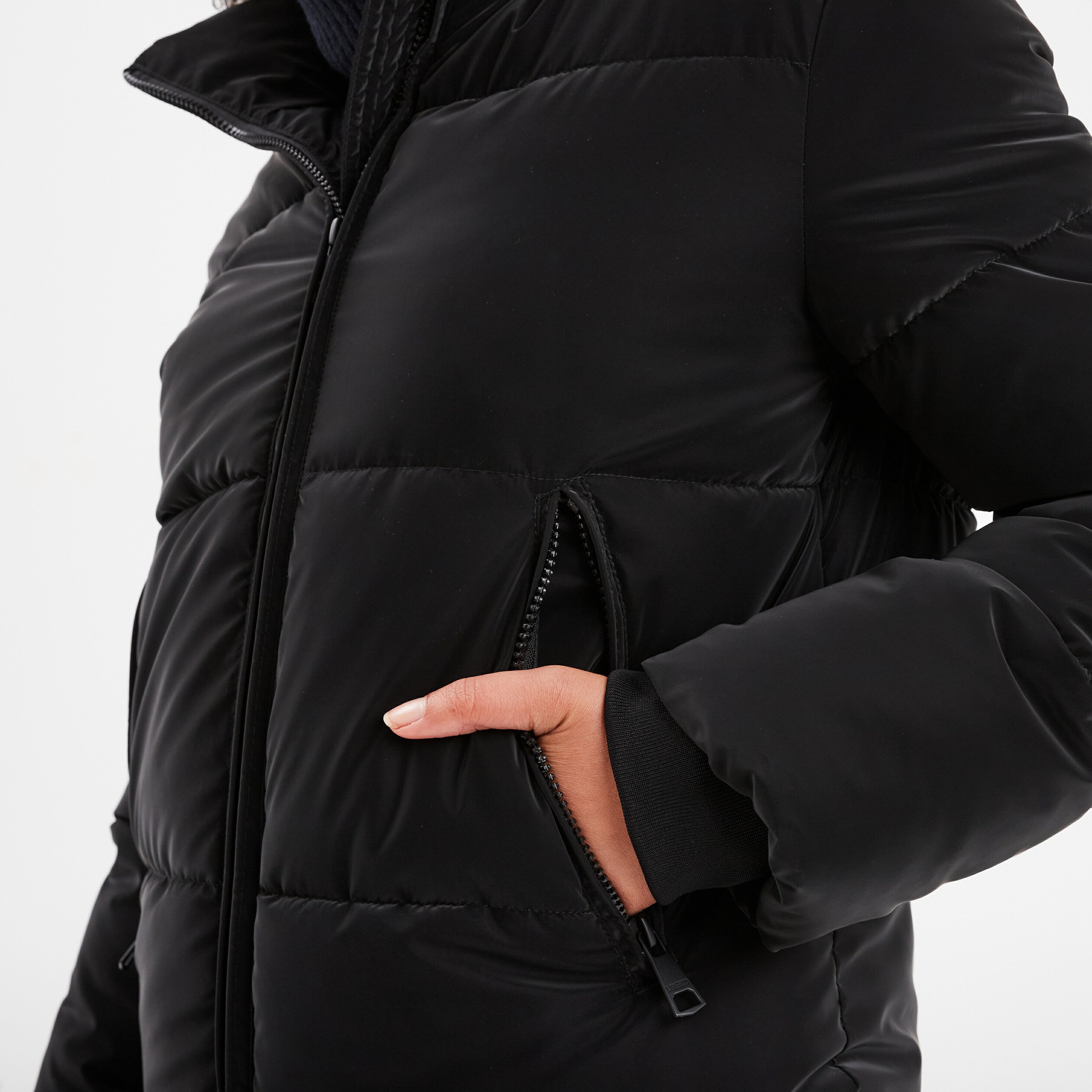 Doudoune courte imperméable à capuche noir femme La Halle