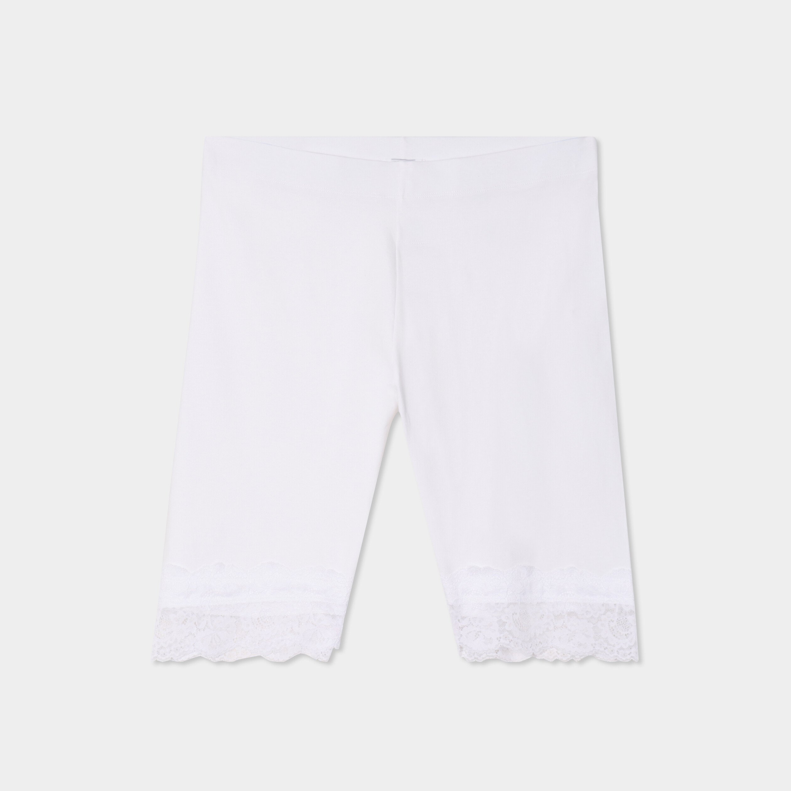 legging court cycliste a dentelle blanc femmegt Legging court cycliste à dentelle blanc femme grande taille