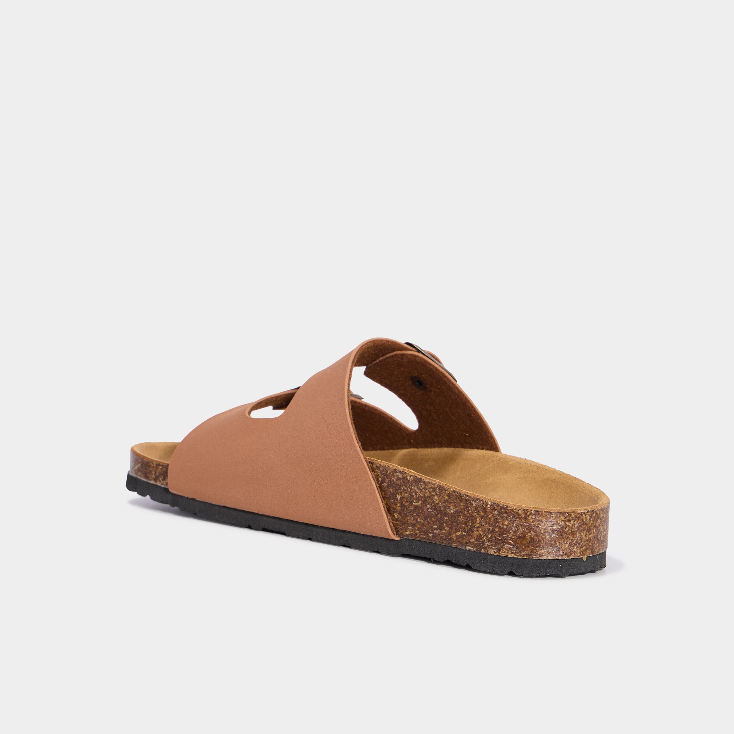 Mules avec doubles boucles marron femme