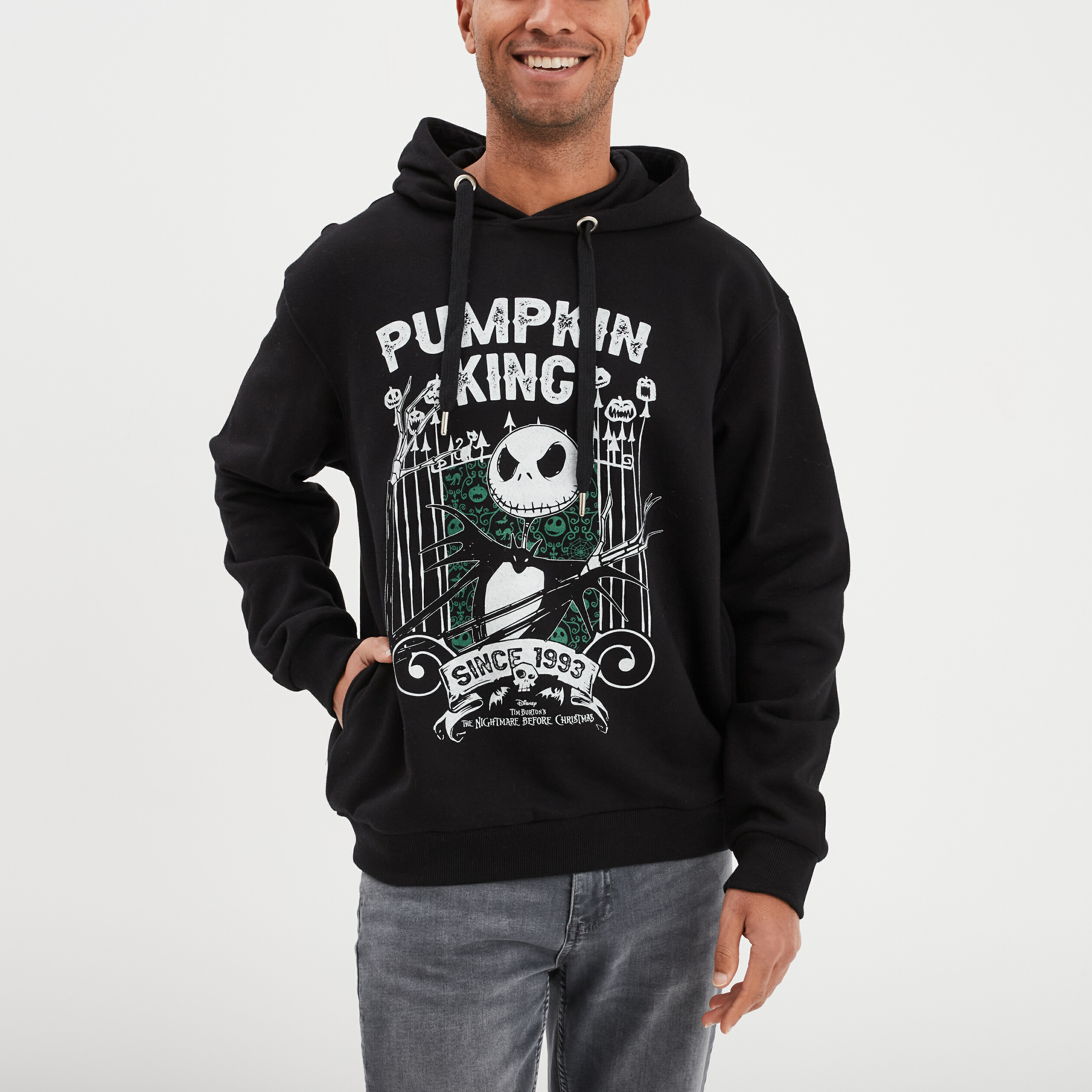 sweat hoodie etrange noel monsieur jack noir homme Sweat hoodie Étrange Noël monsieur Jack noir homme