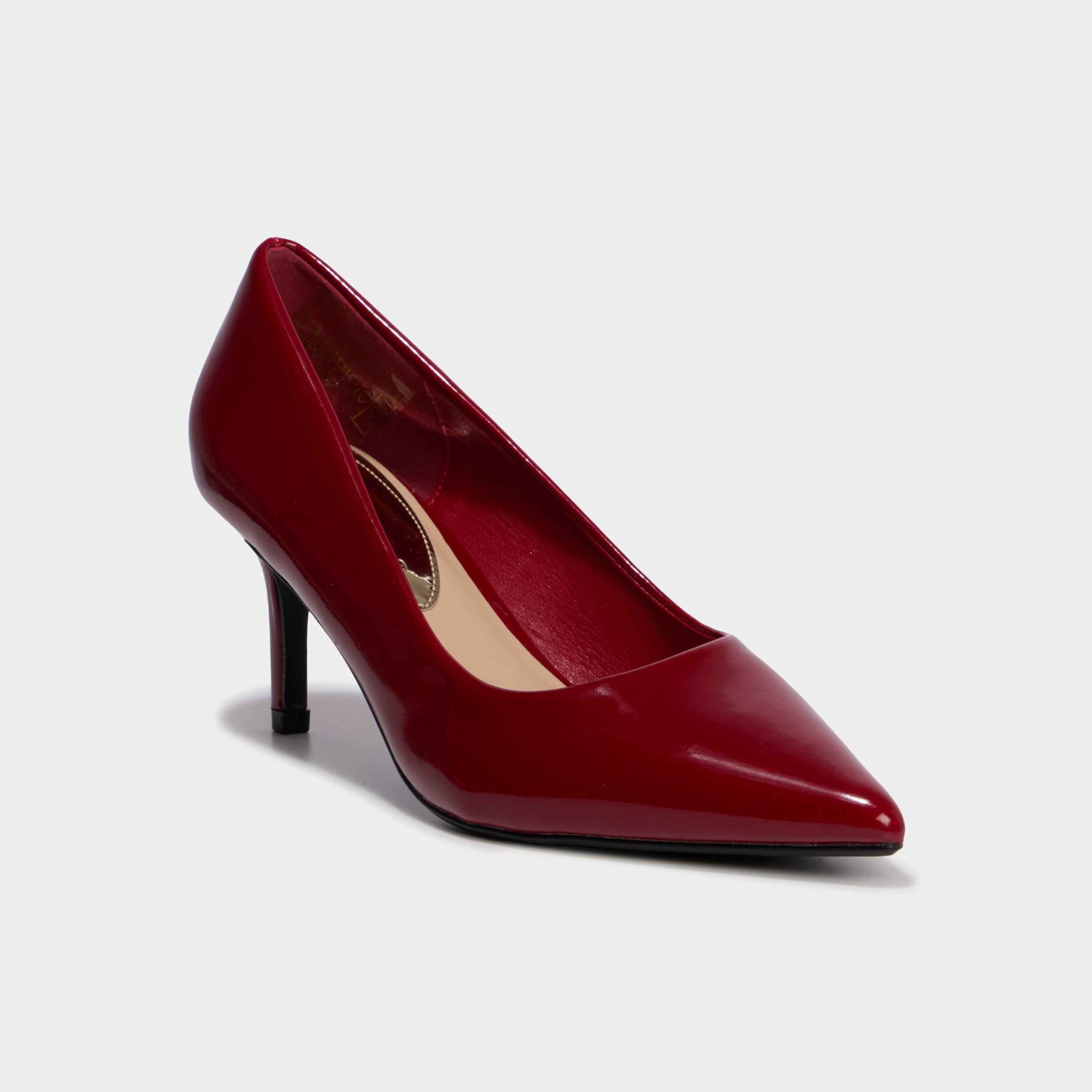 Escarpins vernis &agrave; talons aiguilles rouge fonc&eacute; femme