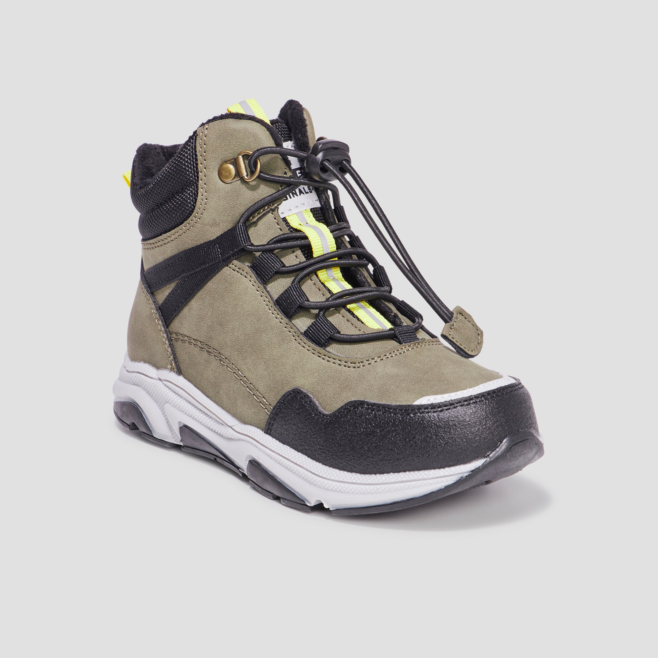 boots lacets elastiques bazo vert kaki garcon Boots lacets élastiqués Bazo vert kaki garçon