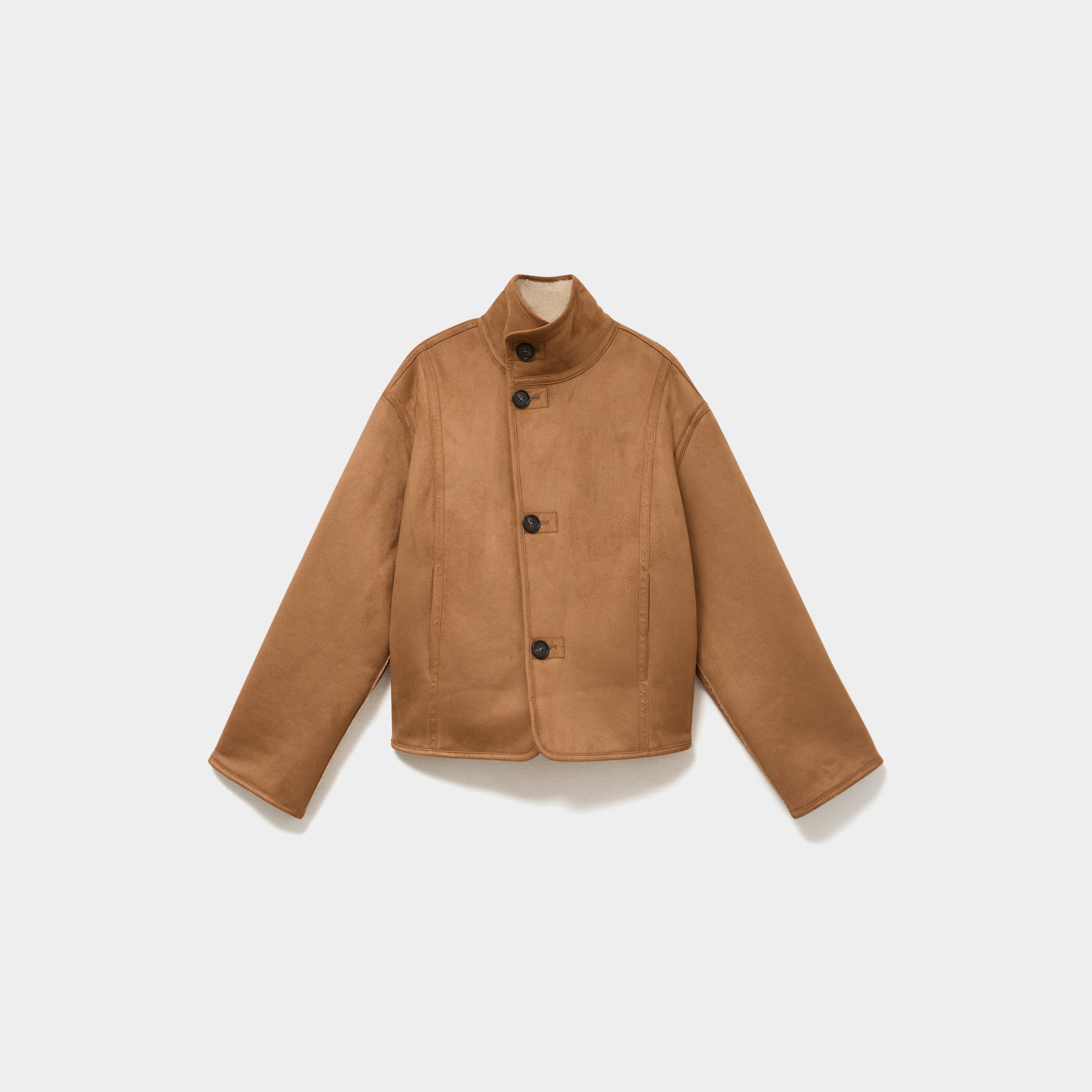 Veste su&eacute;dine r&eacute;versible polaire camel femme