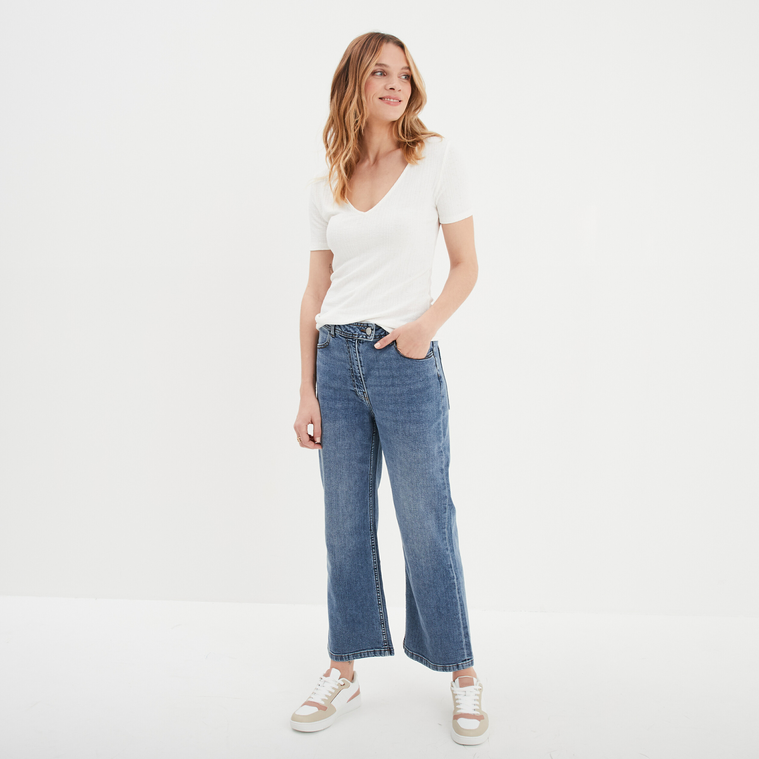 Jean creeks femme top taille haute