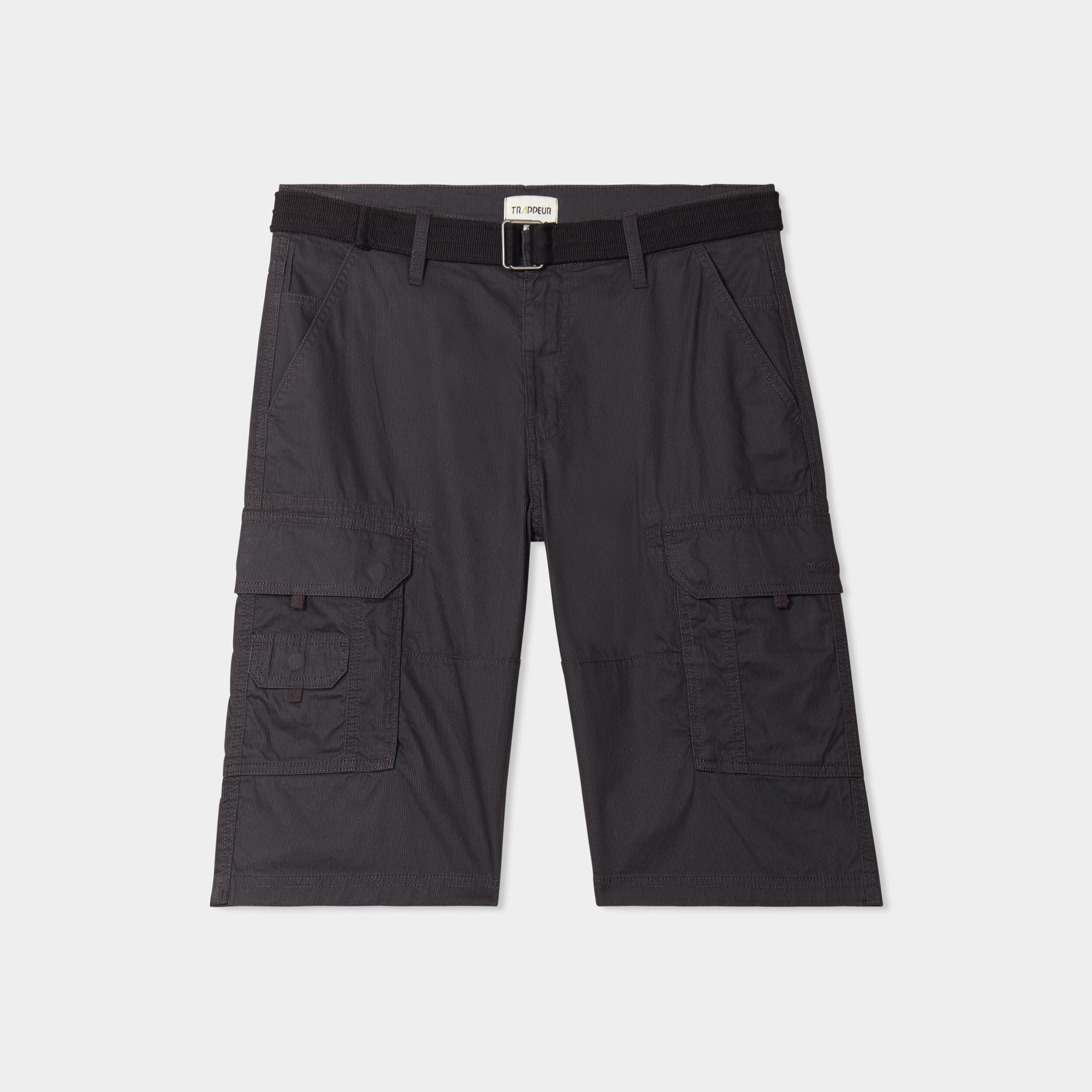 Bermuda cargo côtelé ceinturé Trappeur gris foncé homme