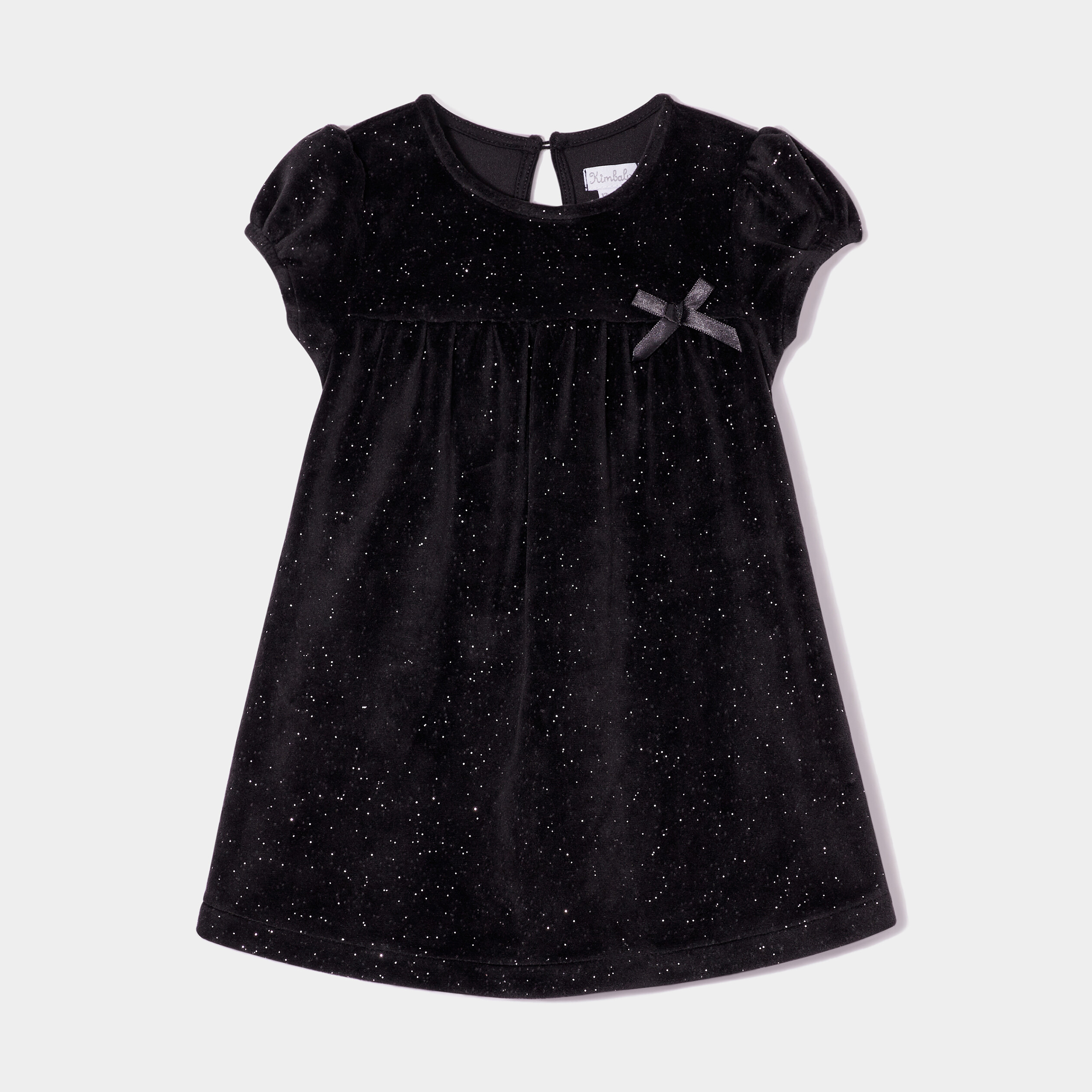 robe velours a paillettes et noeud noir bebef Robe velours à paillettes et noeud noir bébé fille