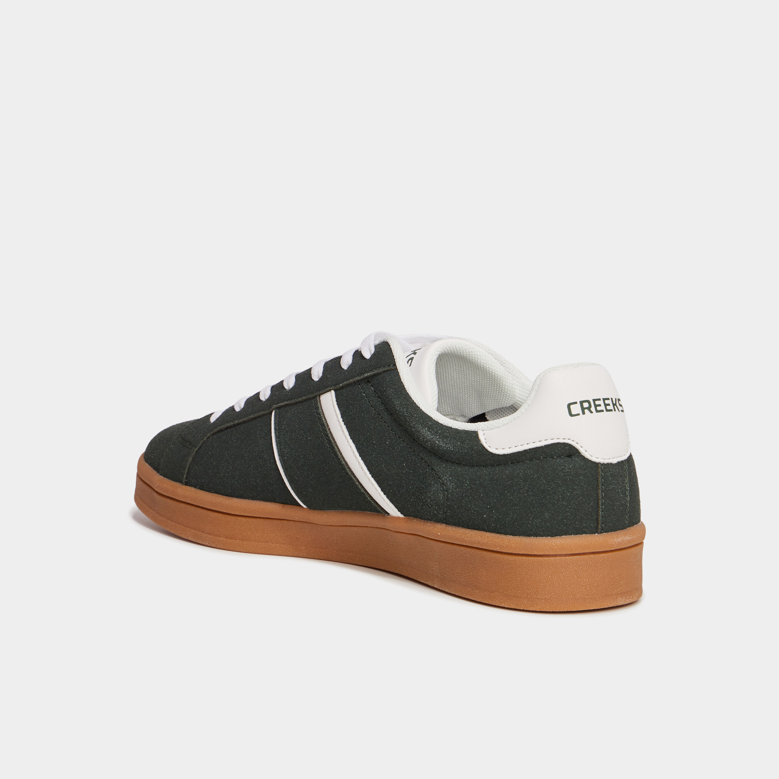 tennis basses a lacets effet daim vert fonce homme Tennis basses à lacets effet daim vert foncé homme