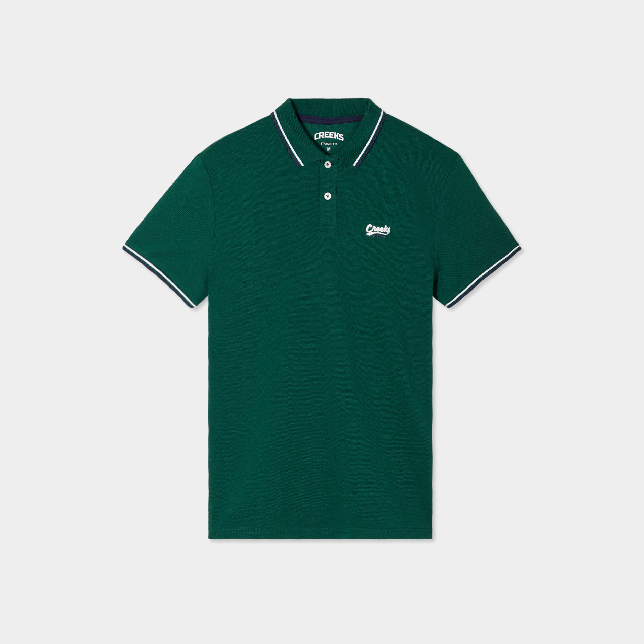 polo avec broderie poitrine coton creeks vert fonce homme Polo avec broderie poitrine coton Creeks vert foncé homme