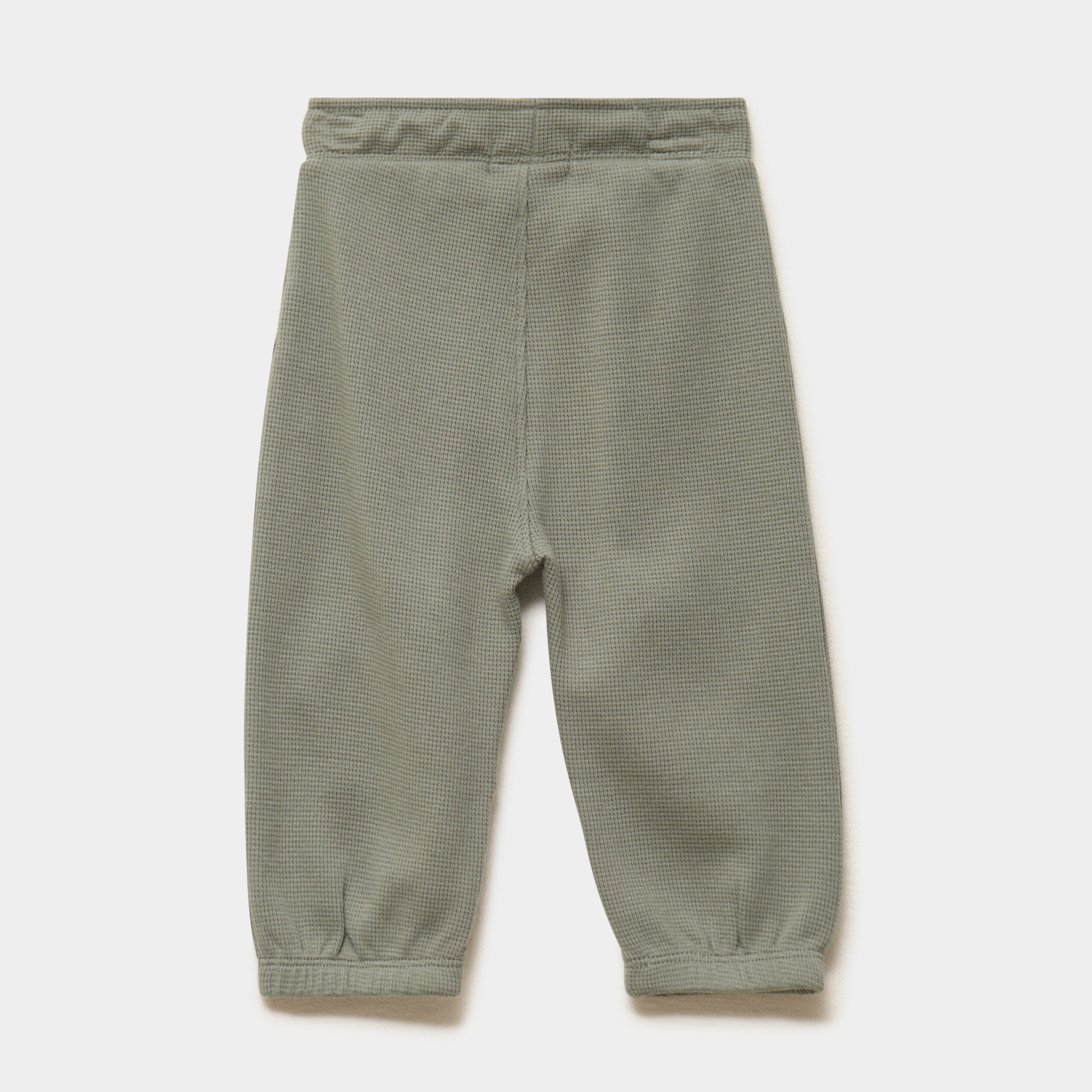 Pantalon de jogging patchs genoux coton vert kaki b&eacute;b&eacute; gar&ccedil;on