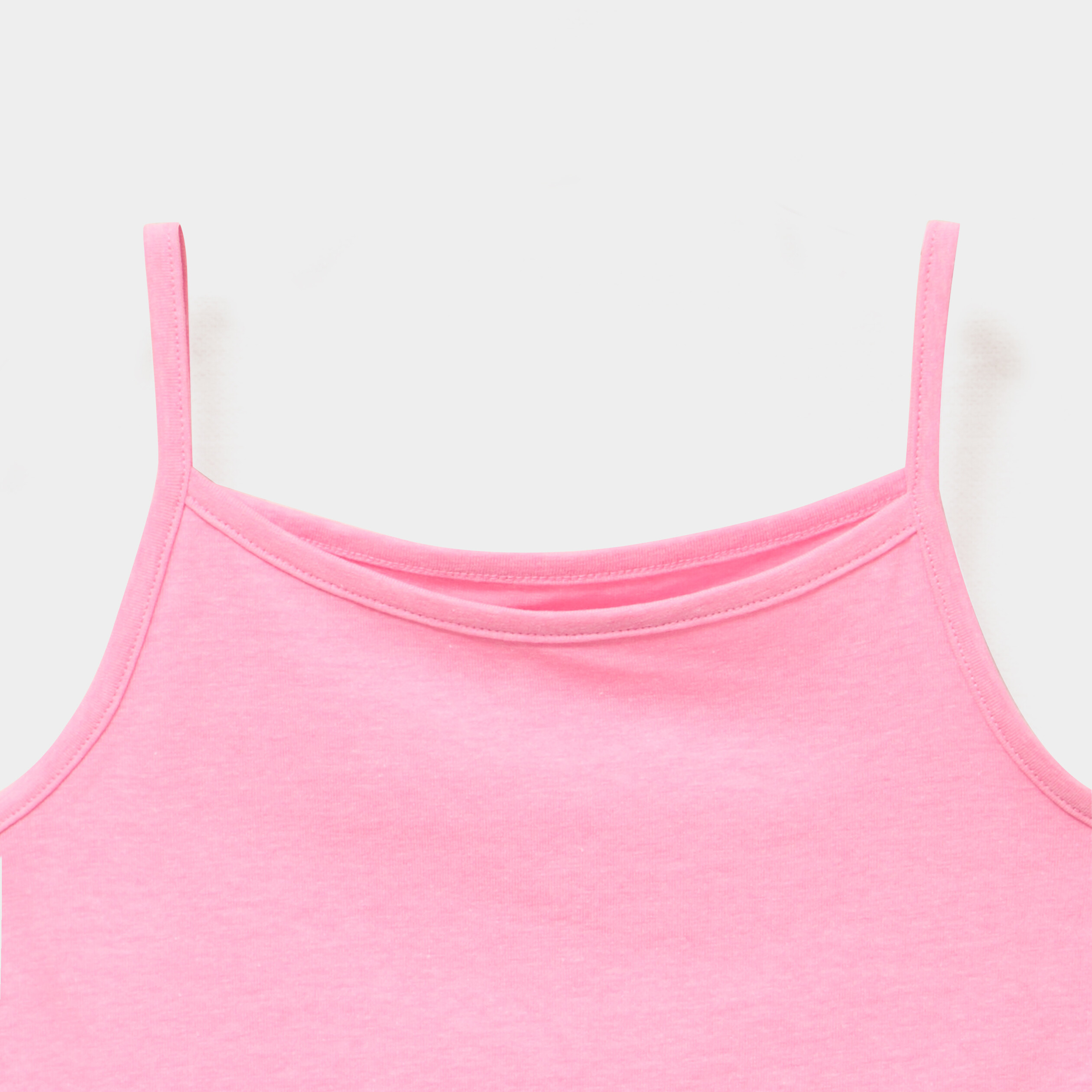 D&eacute;bardeur bretelles fines en coton rose fluo fille