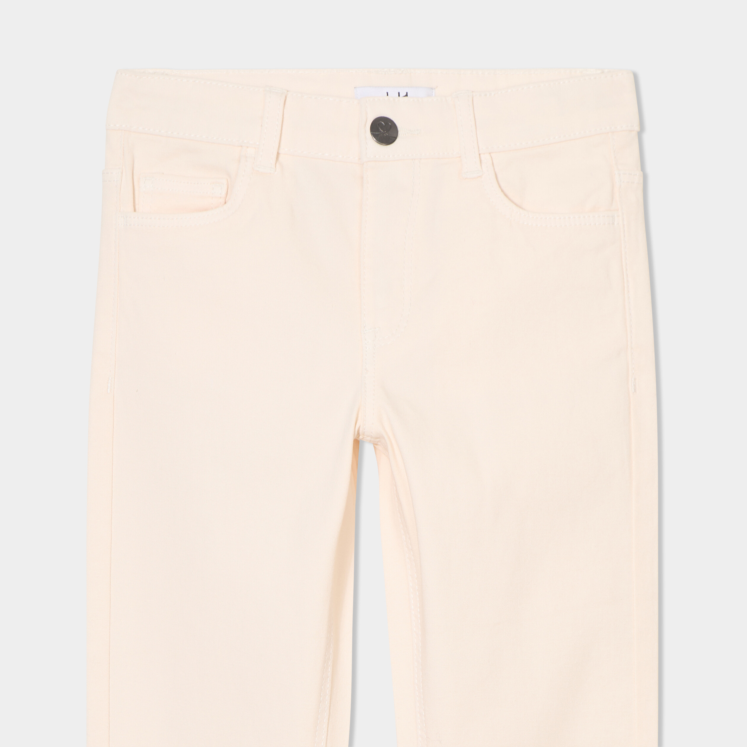 Pantalon skinny 5 poches coton creme fille