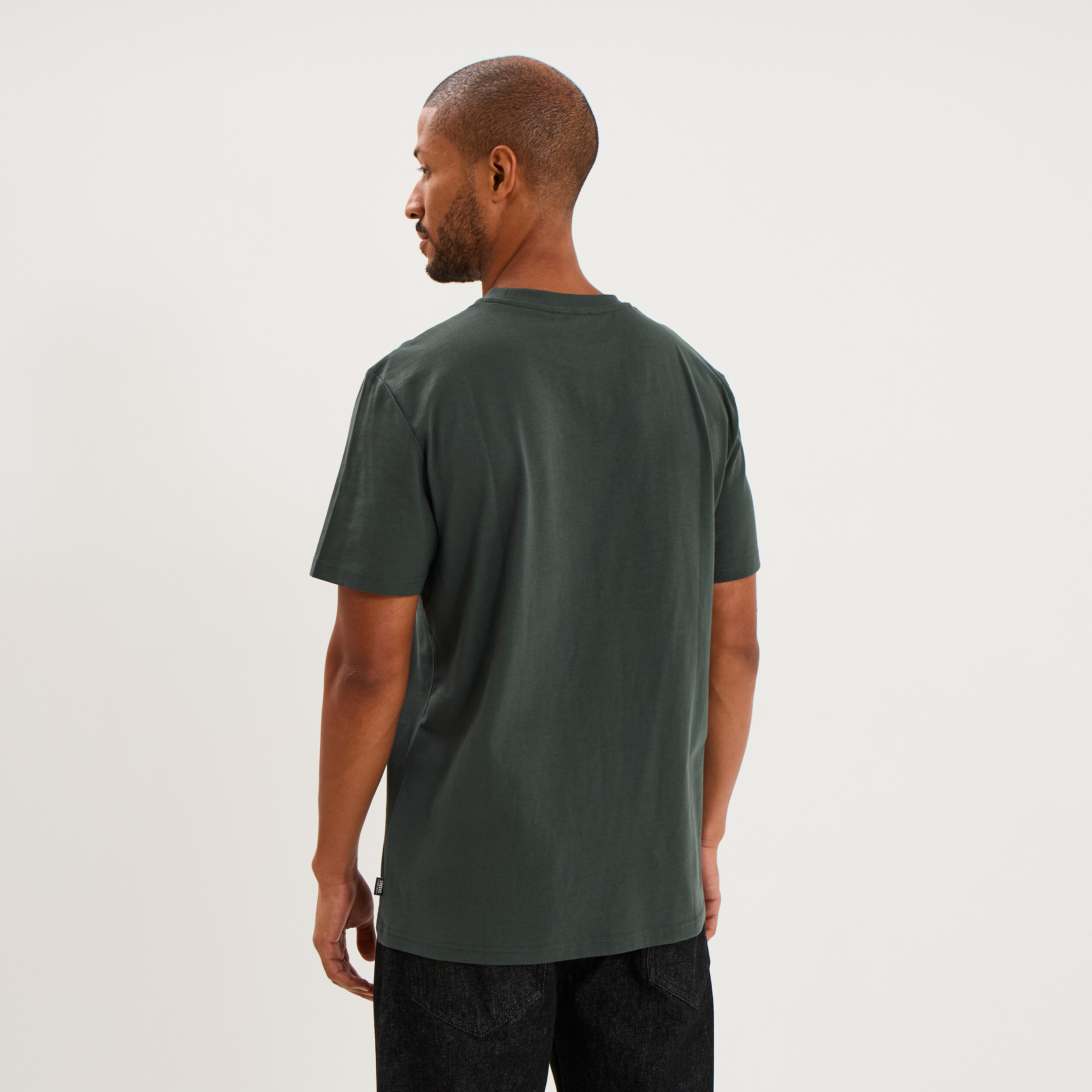 T-shirt droit manches courtes coton vert homme