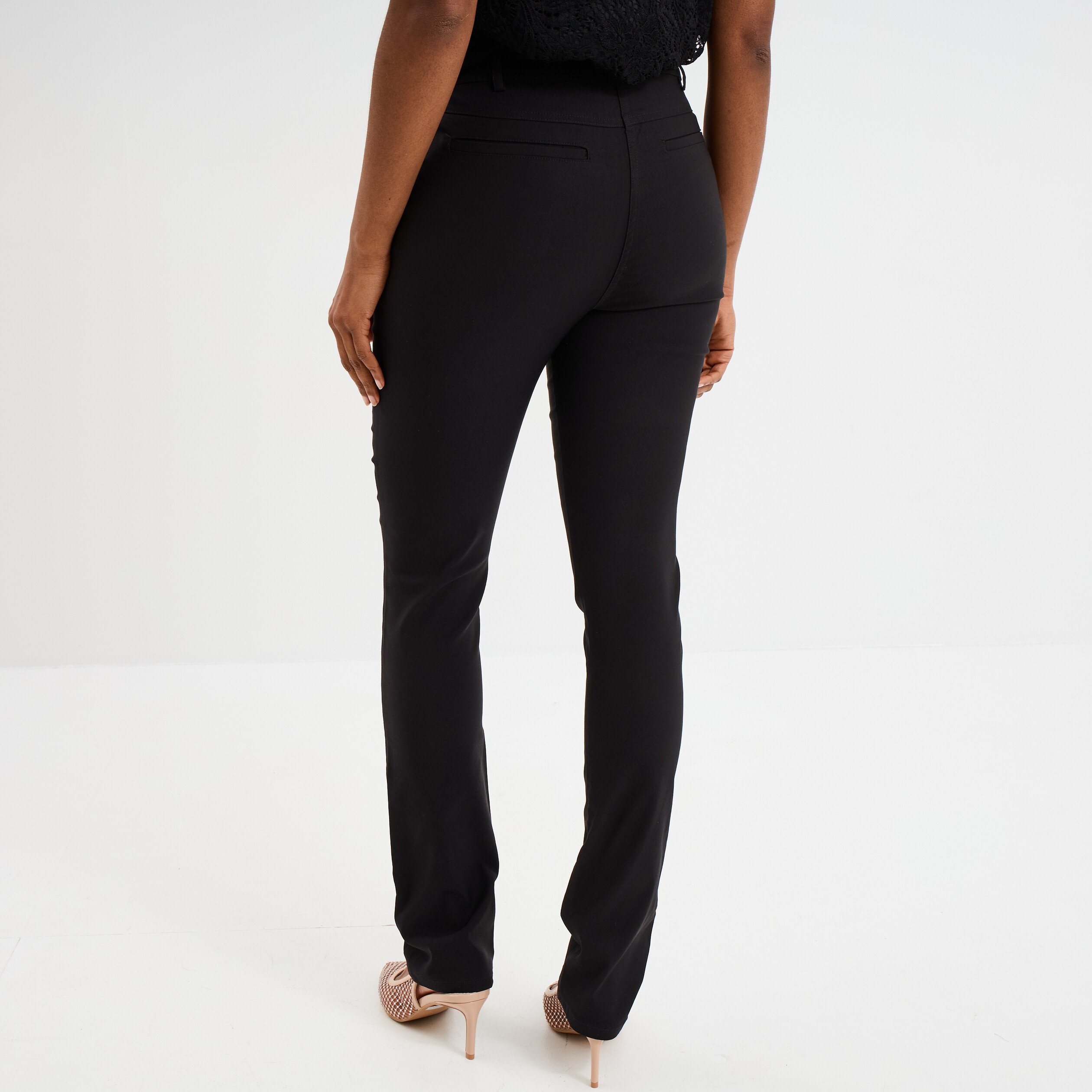 Pantalon stretch on sale noir femme