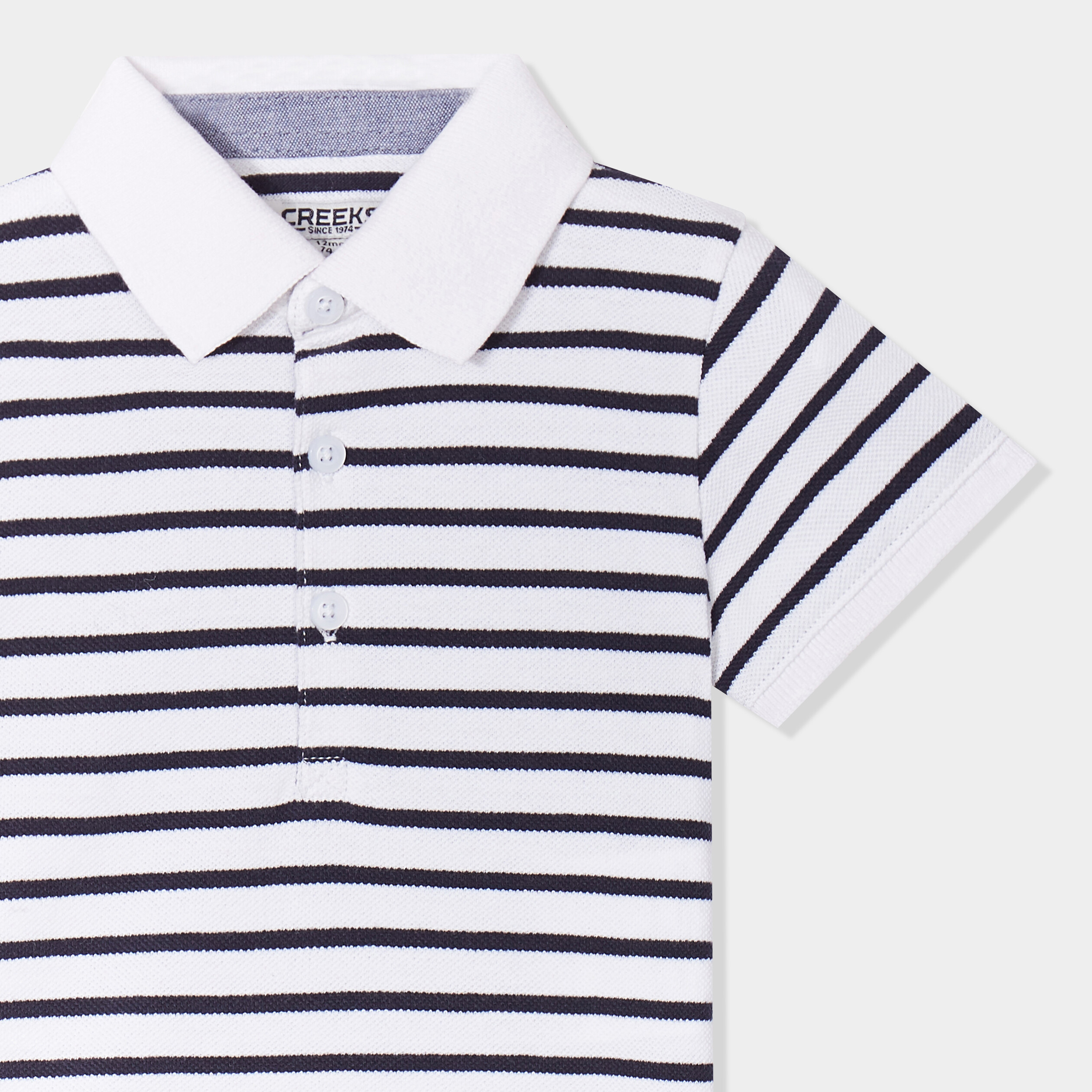 polo manches courtes coton creeks ecru bebeg Polo manches courtes coton Creeks ecru bébé garçon