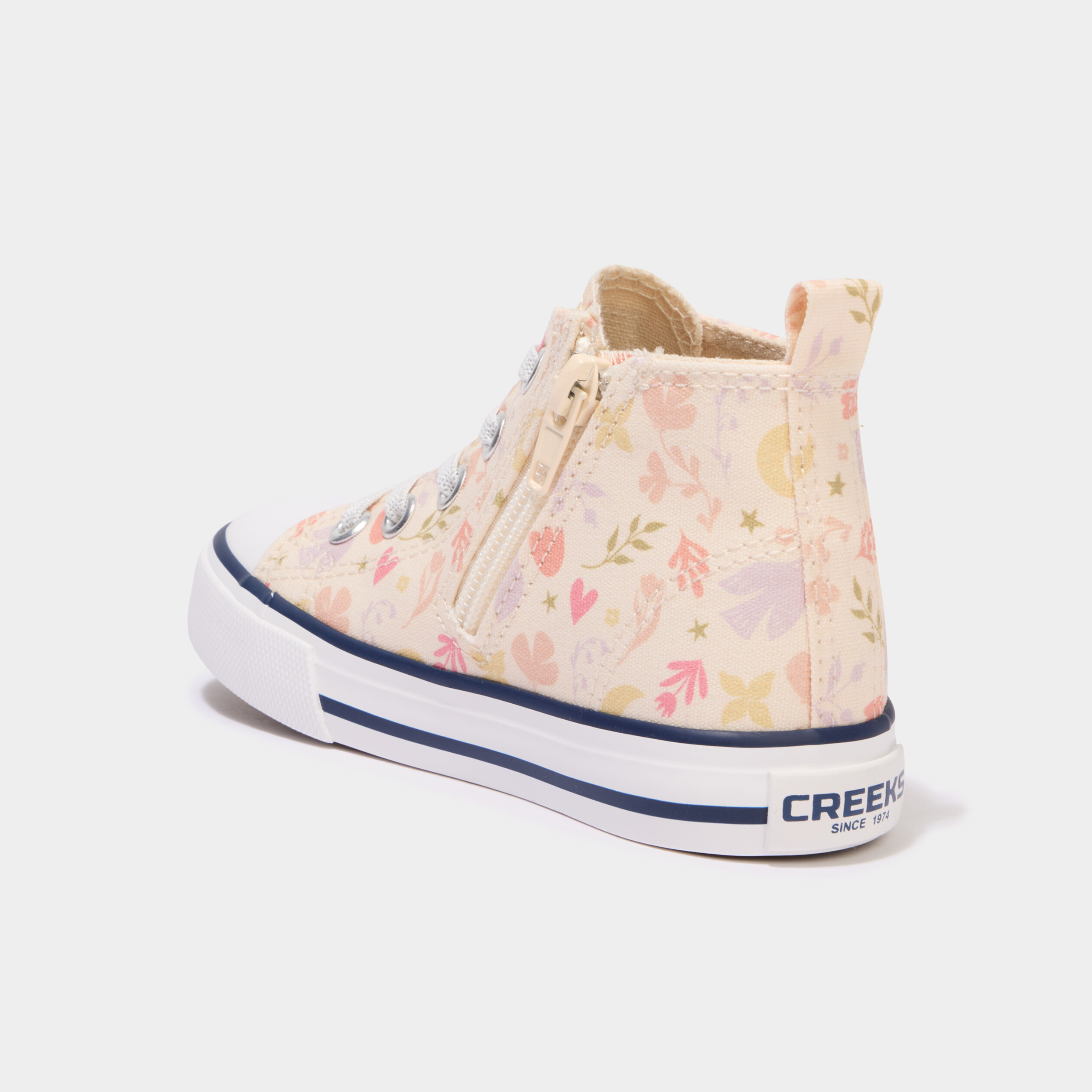 Baskets montantes en toile bout renforc&eacute; multicolore fille