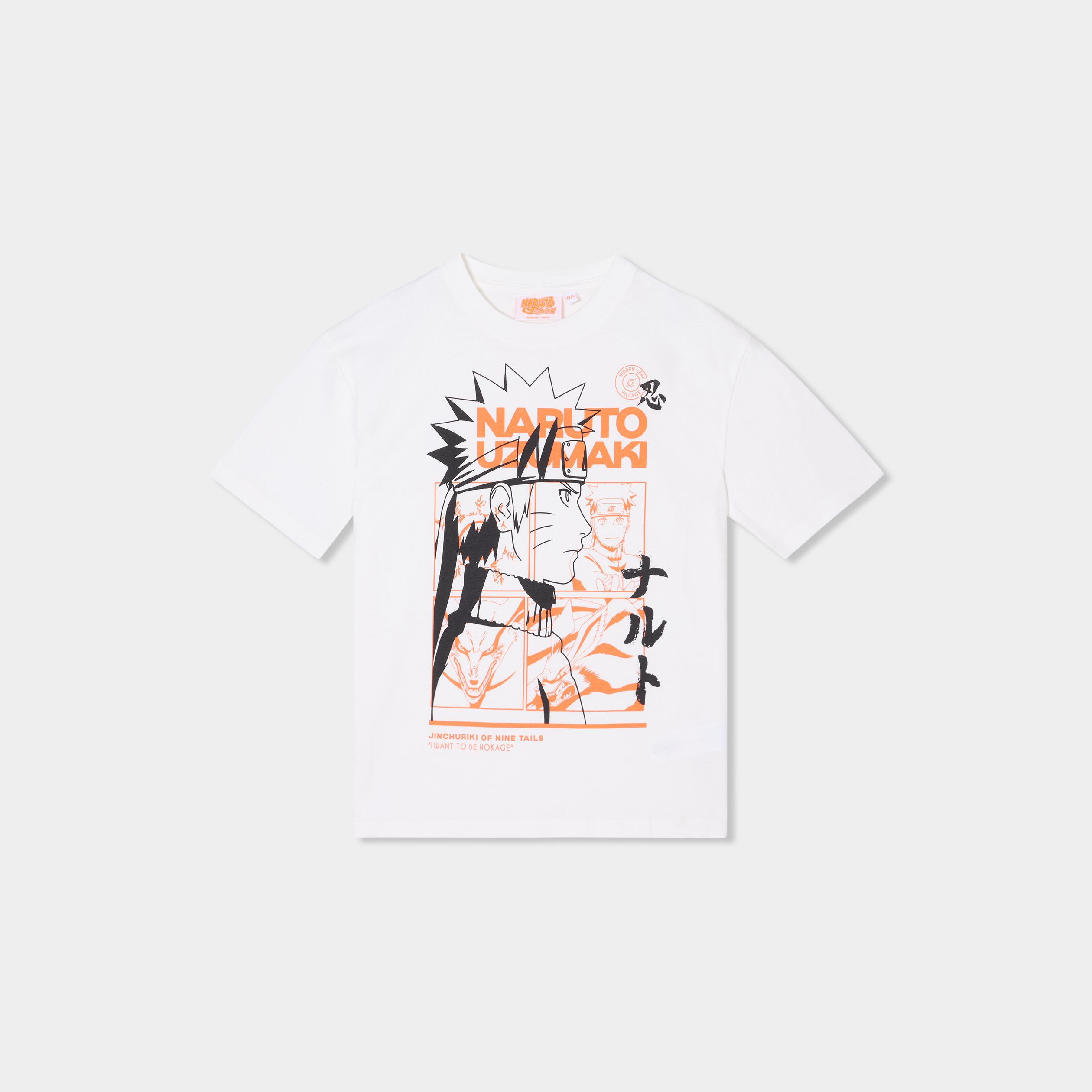 t shirt manches courtes coton naruto ivoire garcon T-shirt manches courtes coton Naruto ivoire garçon