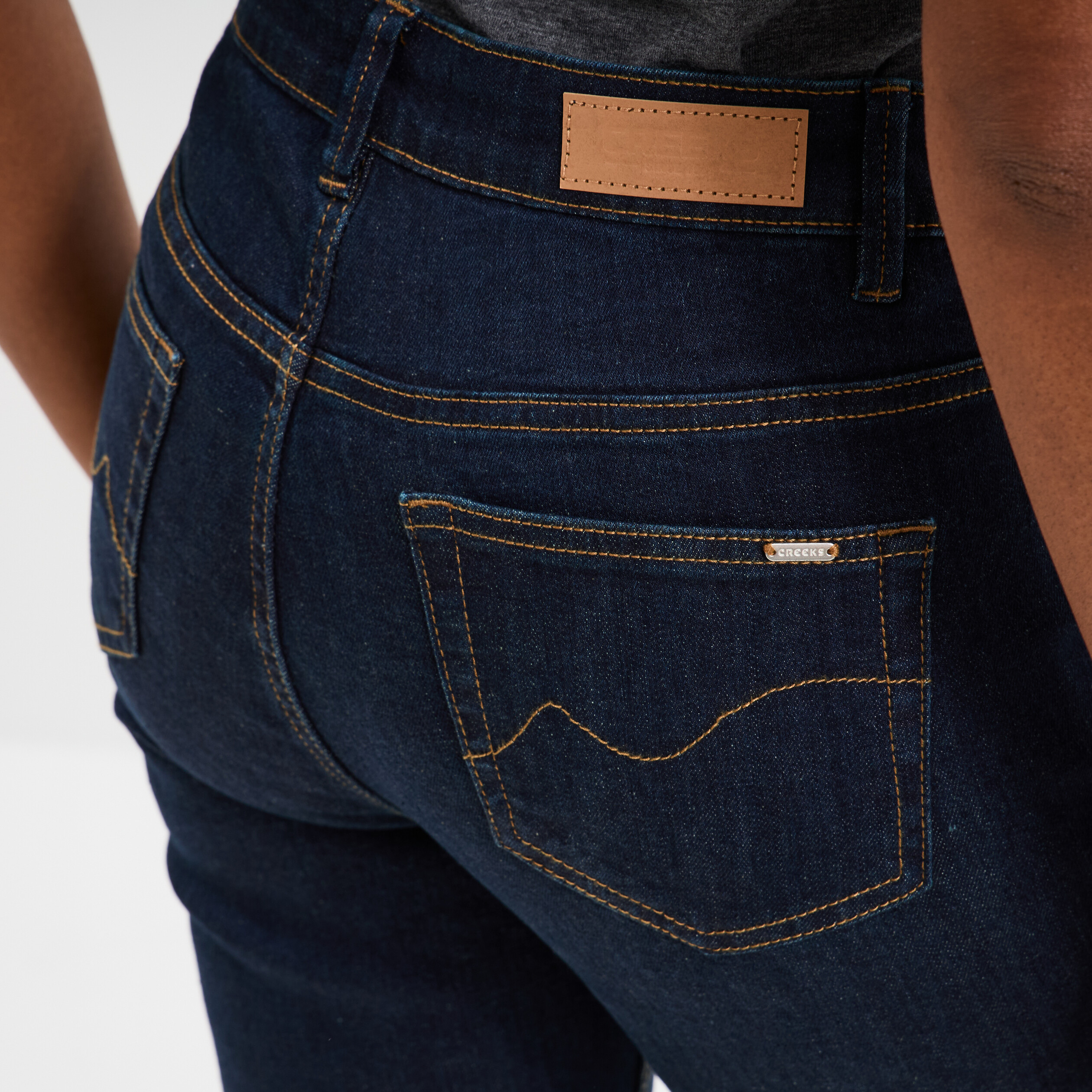 jeans regular 5 poches coton creeks denim brut femme Jeans regular 5 poches coton Creeks denim brut femme
