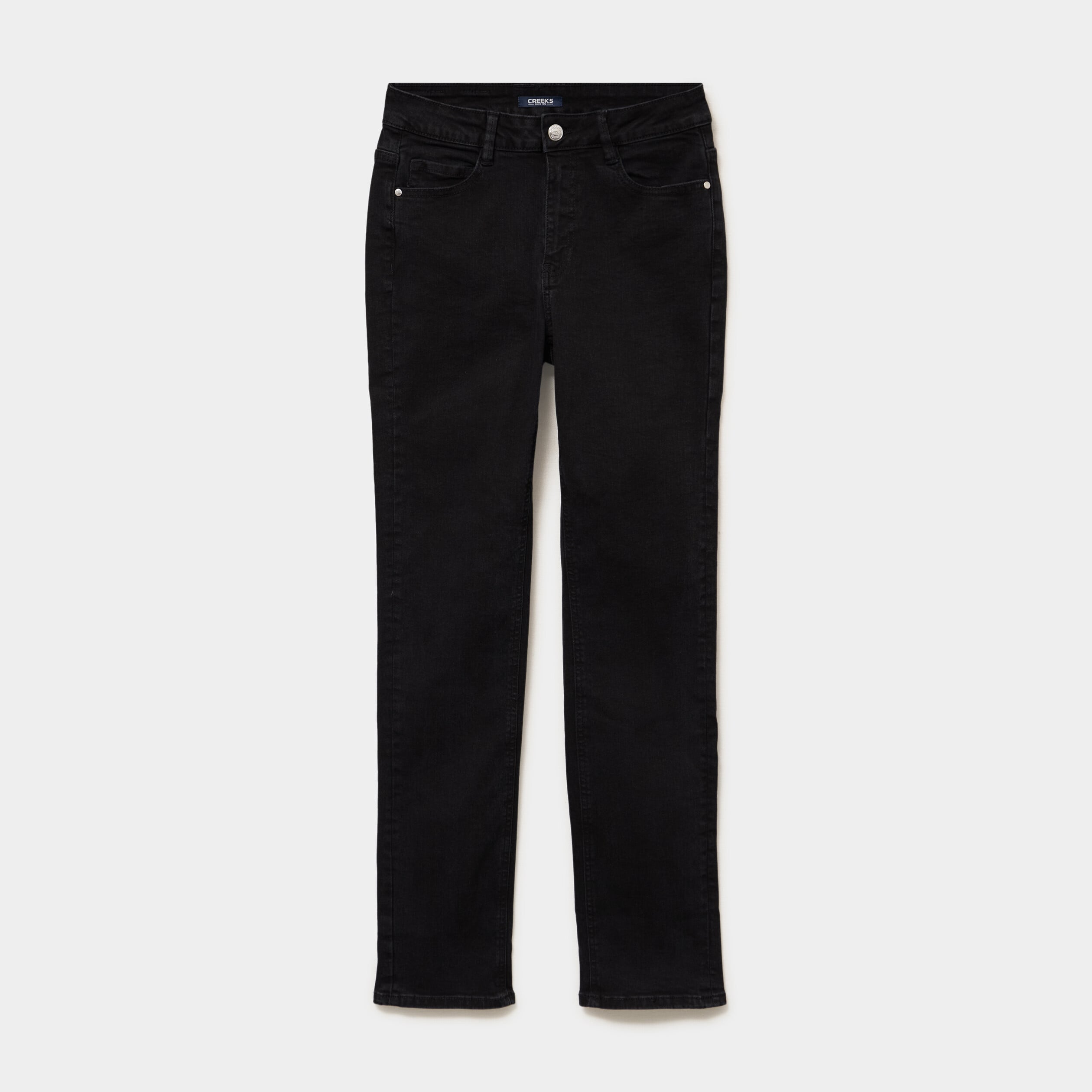 Jeans regular 5 poches coton denim noir femme