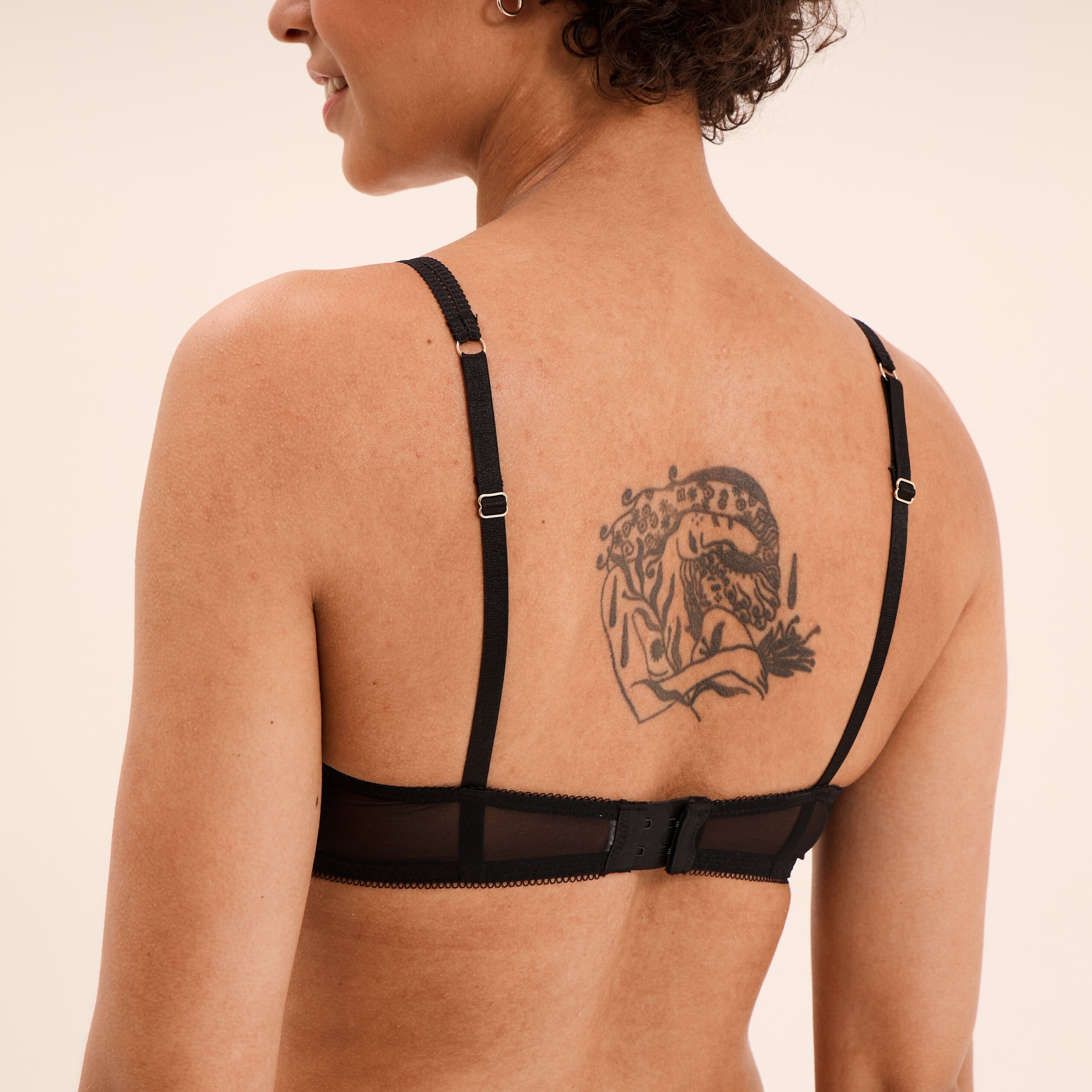 Soutien-gorge corbeille avec dentelle noir femme