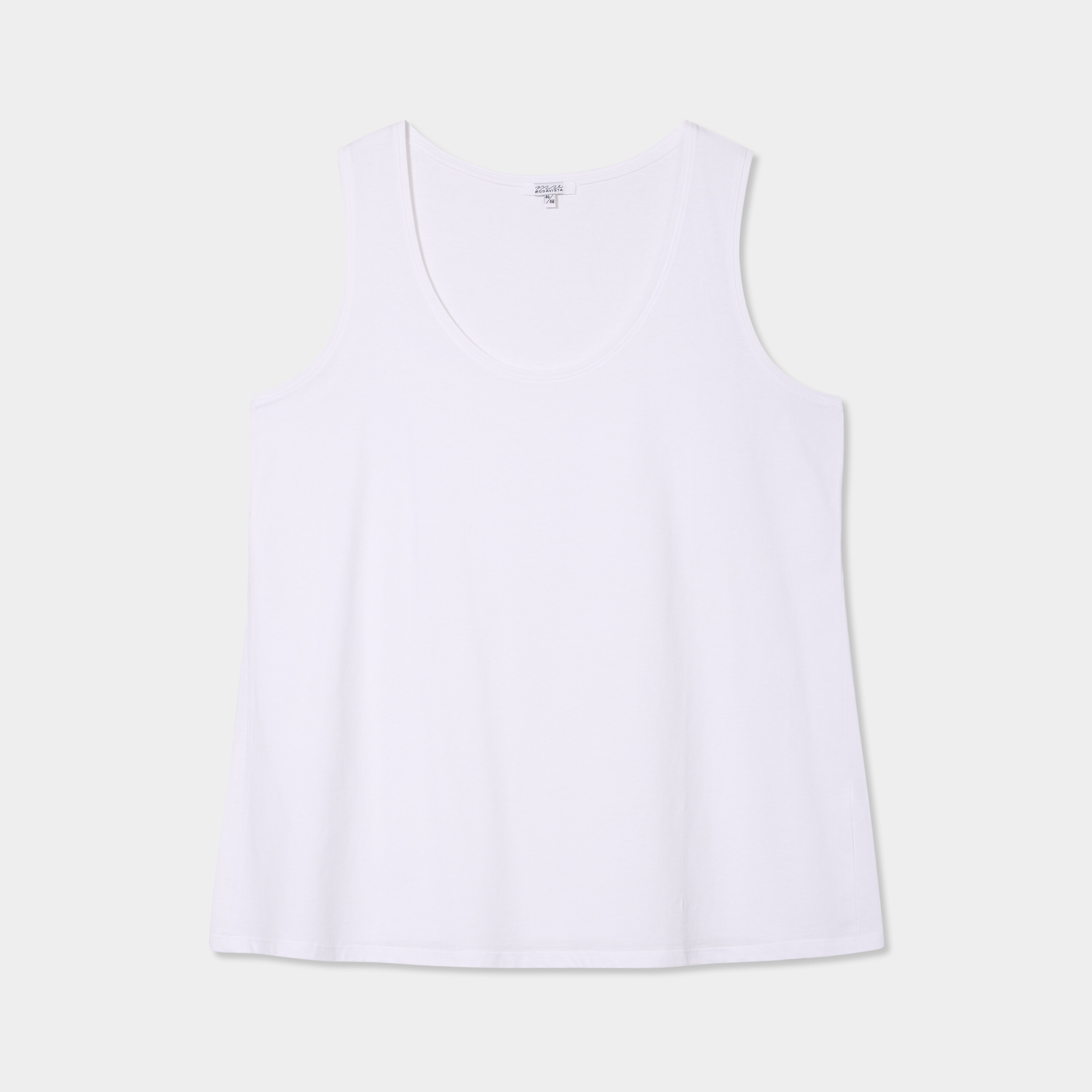 debardeur ajuste sans manches coton blanc femmegt Débardeur ajusté sans manches coton blanc femme grande taille
